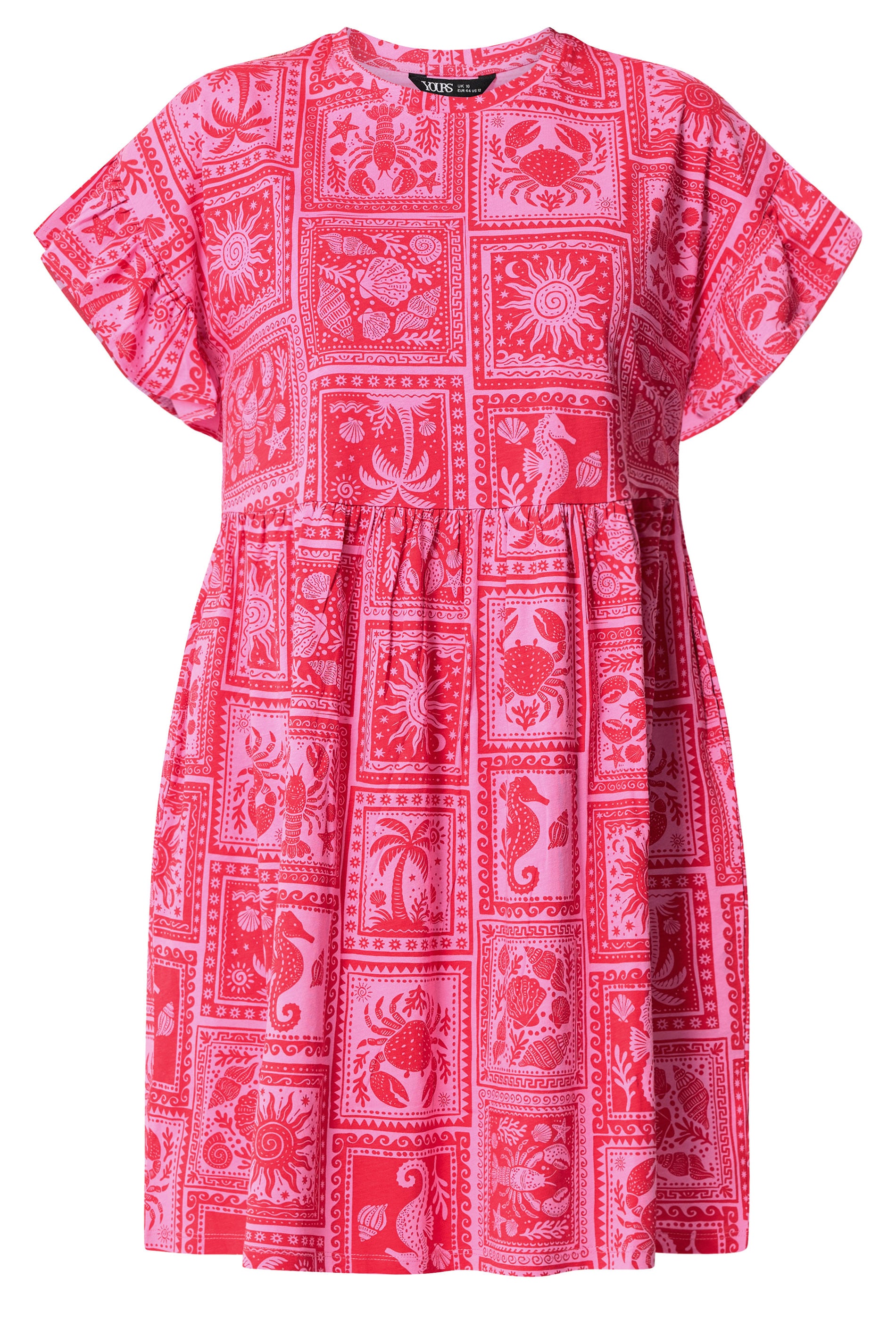 YOURS Plus Size Pink Mixed Shell Tunic Dress | Yours Clothing 5