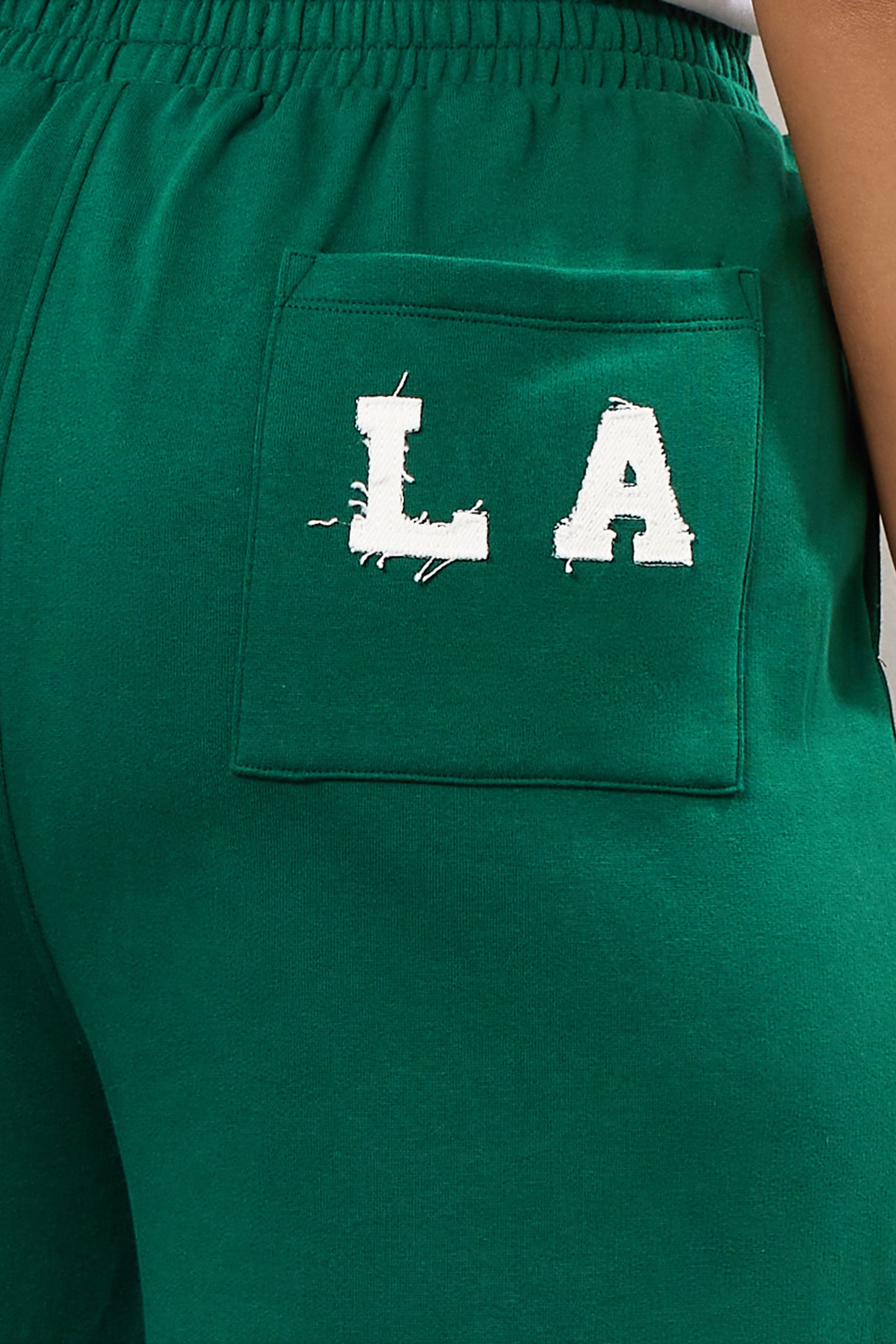 YOURS Plus Size Green 'LA' Wide Leg Joggers | Yours Clothing 4