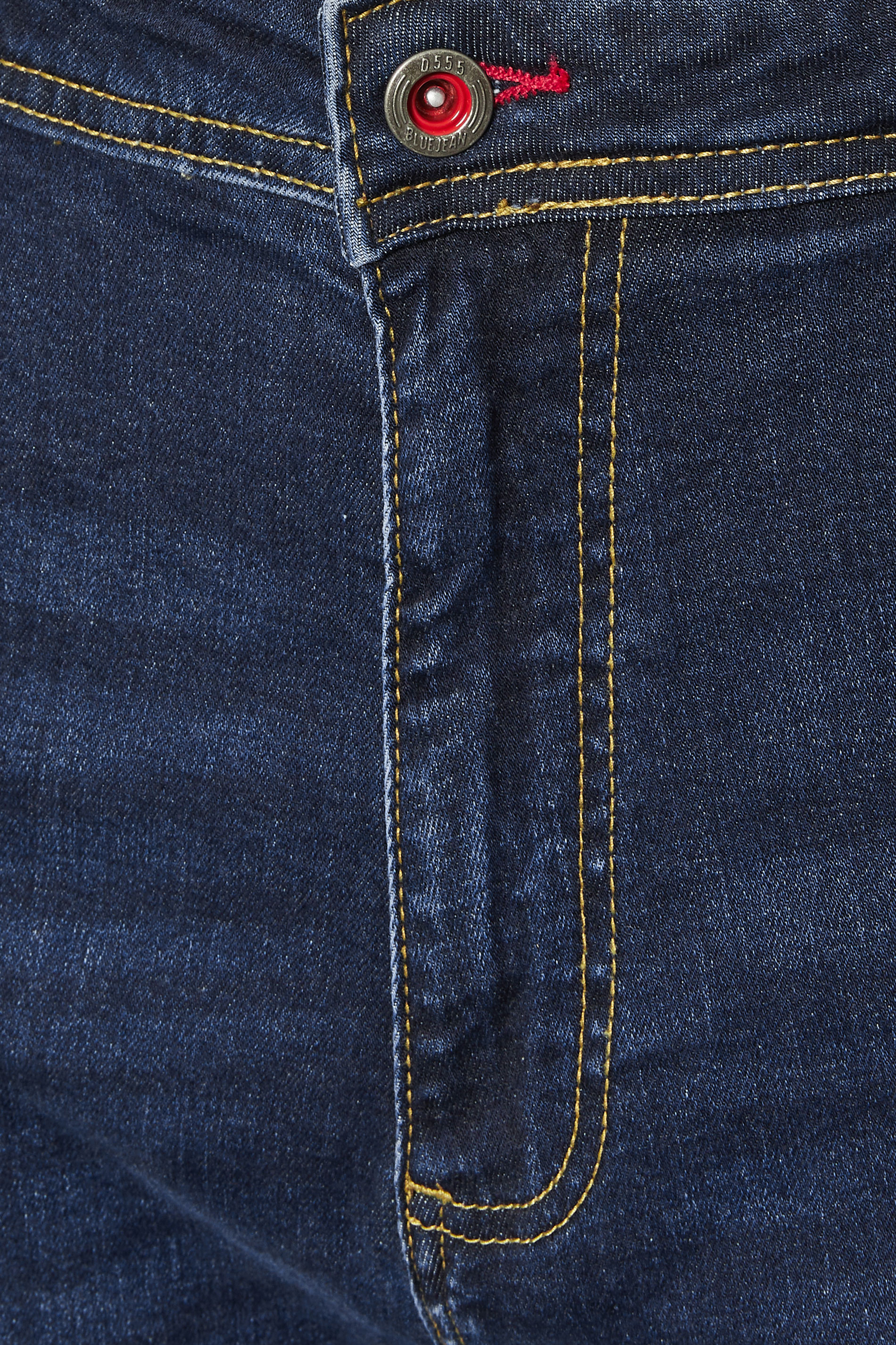 D555 Big & Tall Blue Blue Tapered Stretch Jeans | BadRhino 5