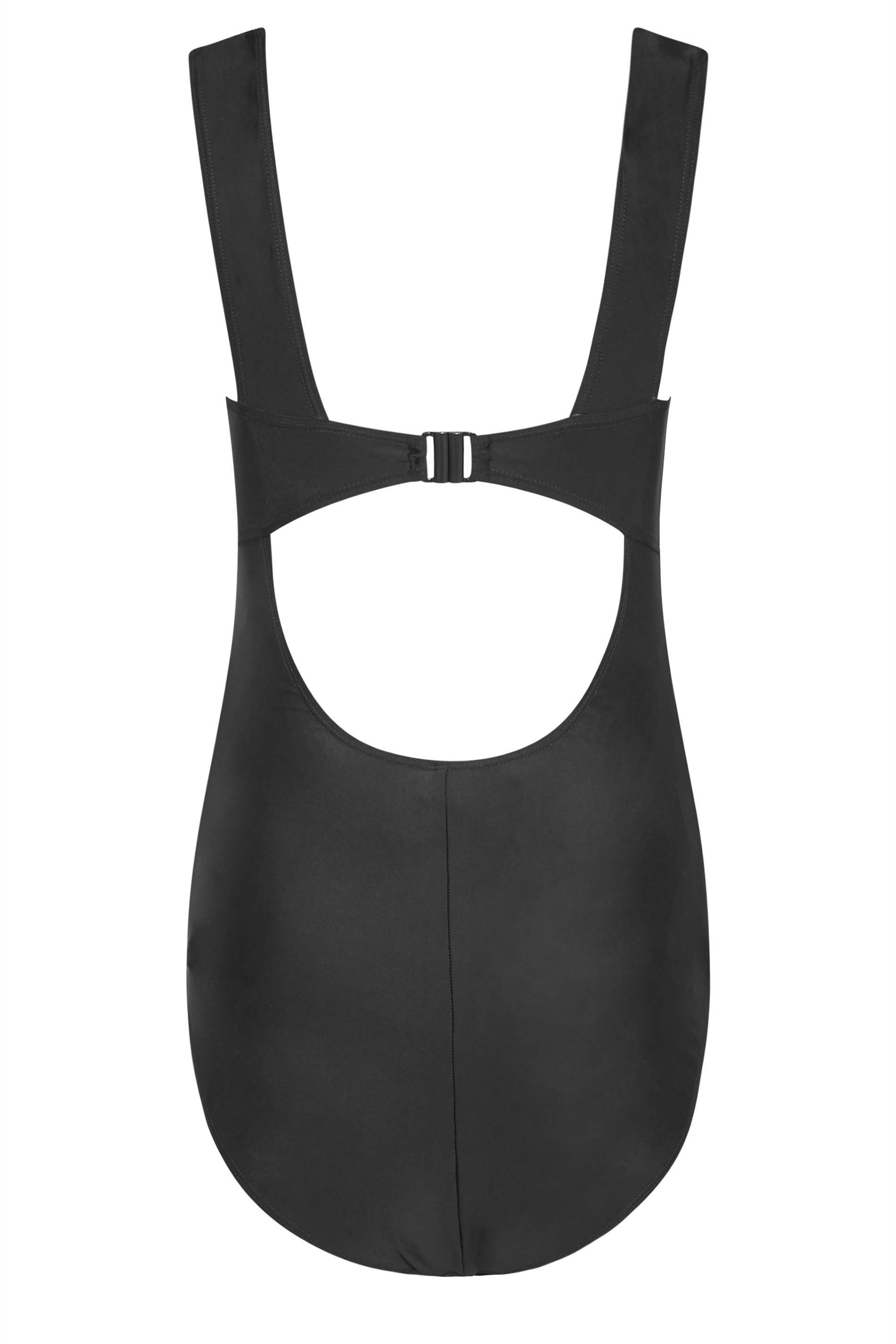 LTS Tall Women's Maternity Black Contrast Low Cut Swimsuit | Long Tall Sally 6