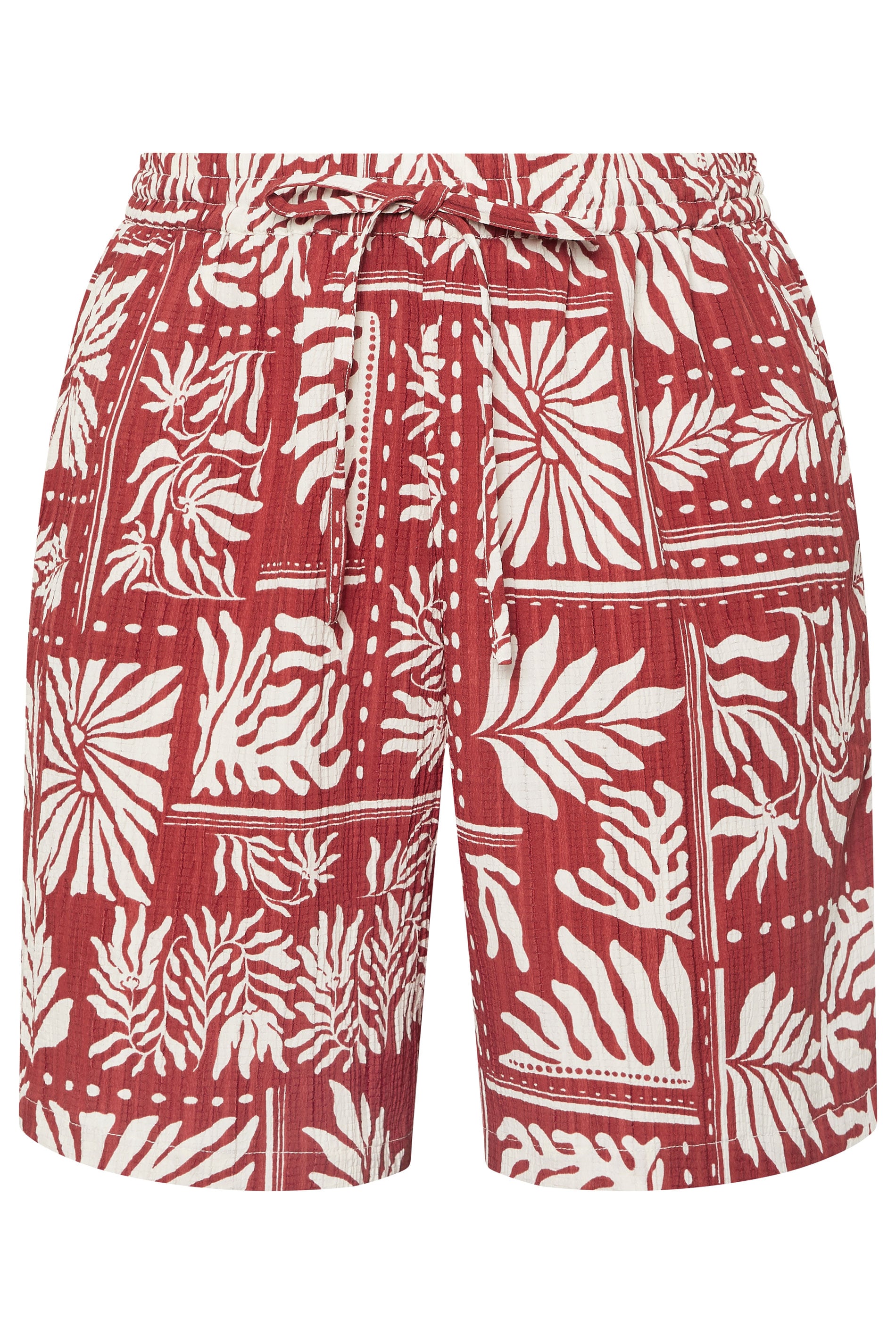 YOURS Plus Size Burnt Orange Leaf Print Shorts | Yours Clothing 5