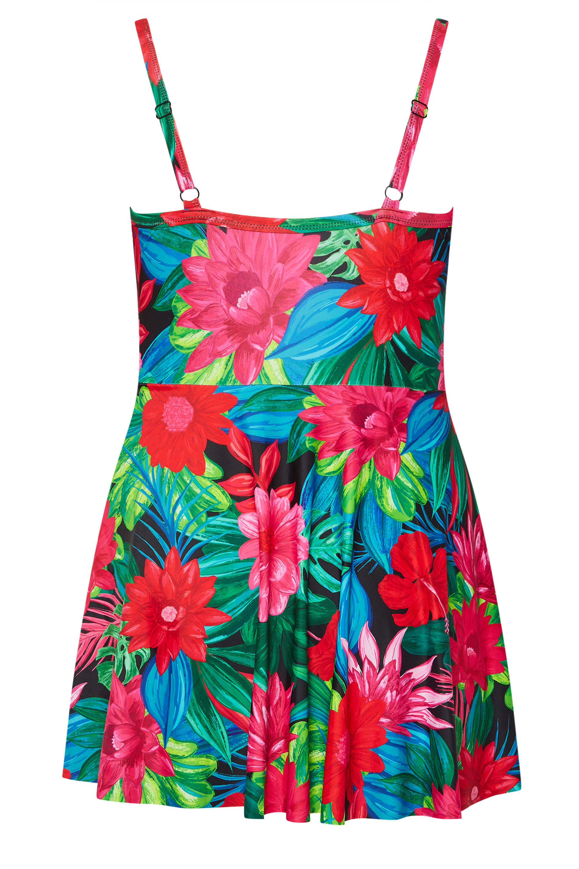 YOURS Plus Size Black Tropical Print Swimdress | Yours Clothing 7