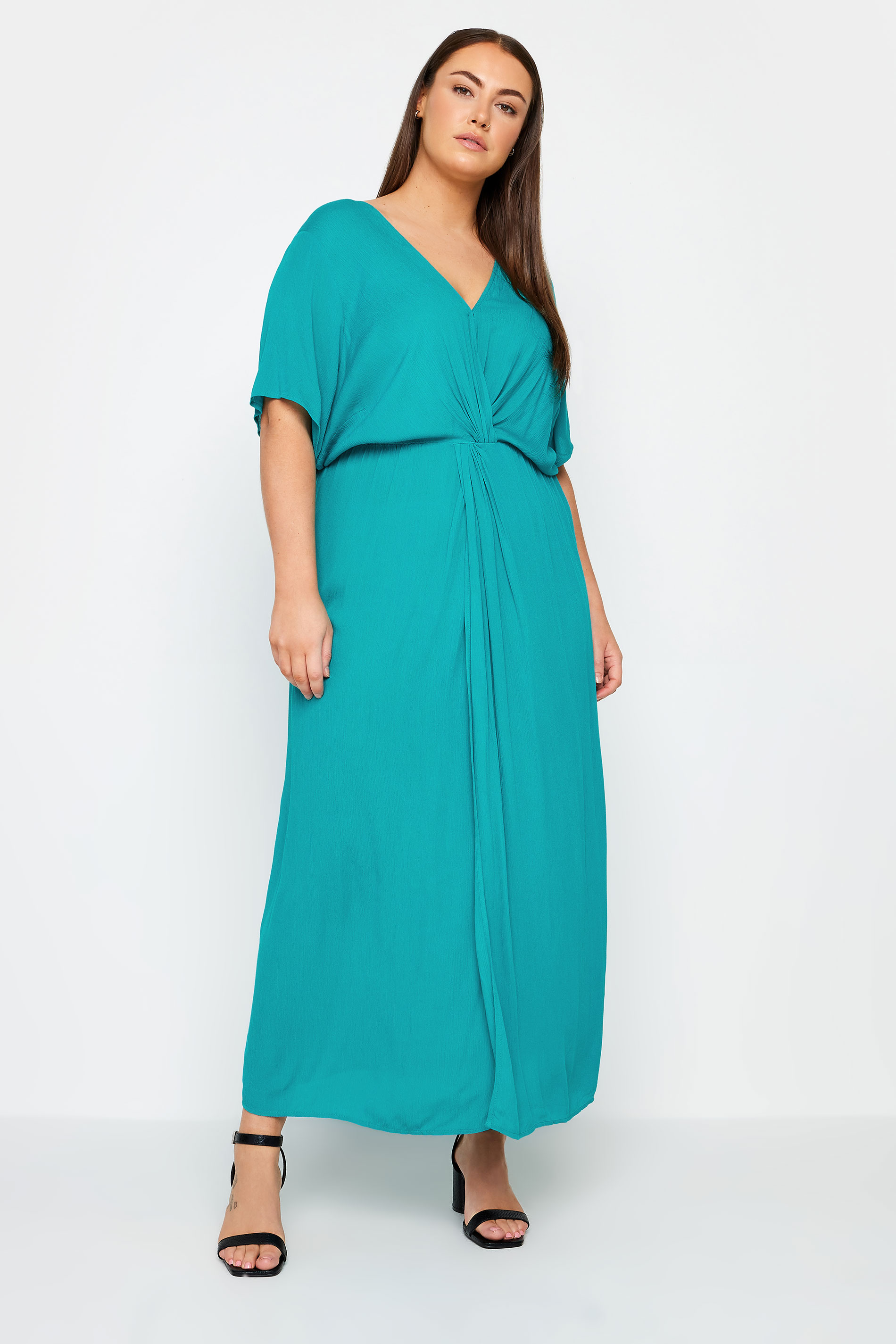 Evans Blue Knot Front Maxi Dress | Evans