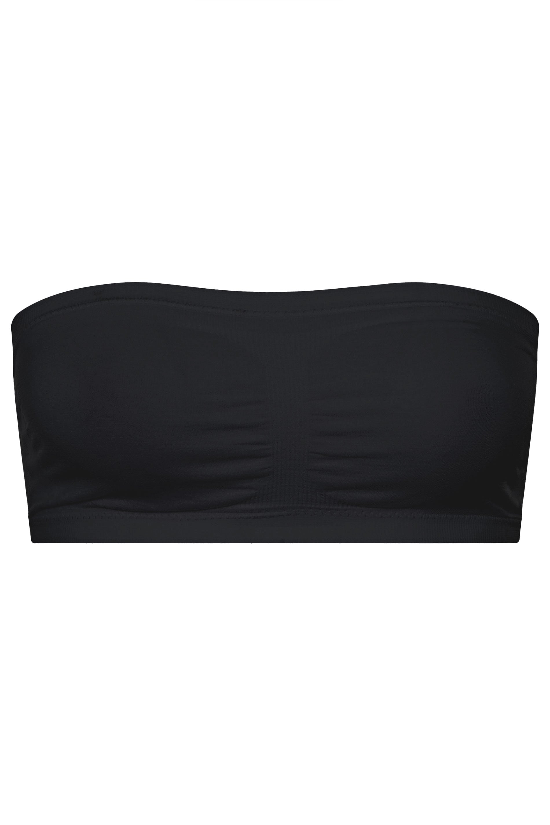 YOURS Plus Size Black Seamless Padded Non-Wired Bandeau Bra | Yours Clothing 3