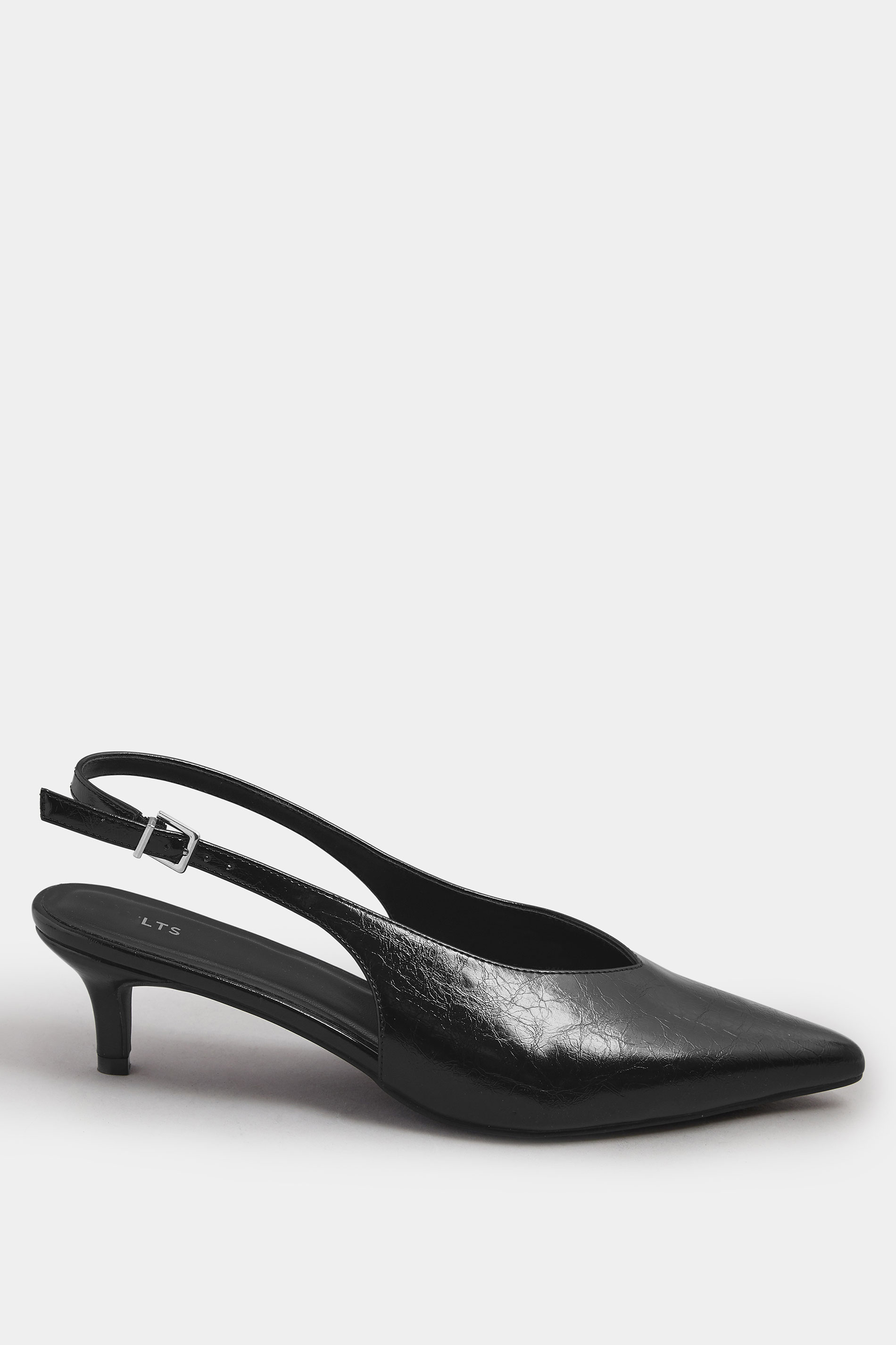 LTS Black Pointed Slingback Kitten Heel | Long Tall Sally 2