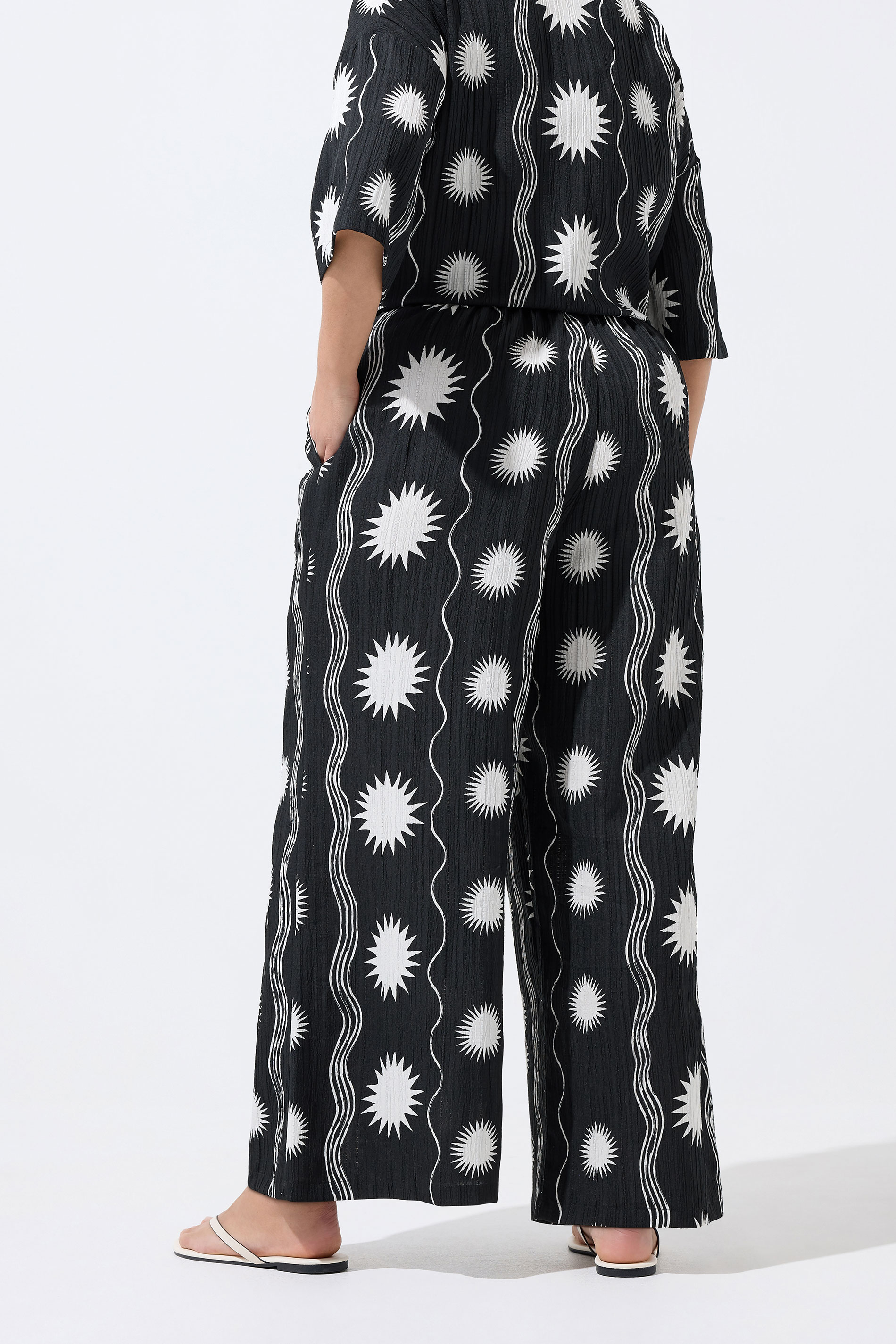 LIMITED COLLECTION Plus Size Black Sun Crinkle Trousers | Yours Clothing 2