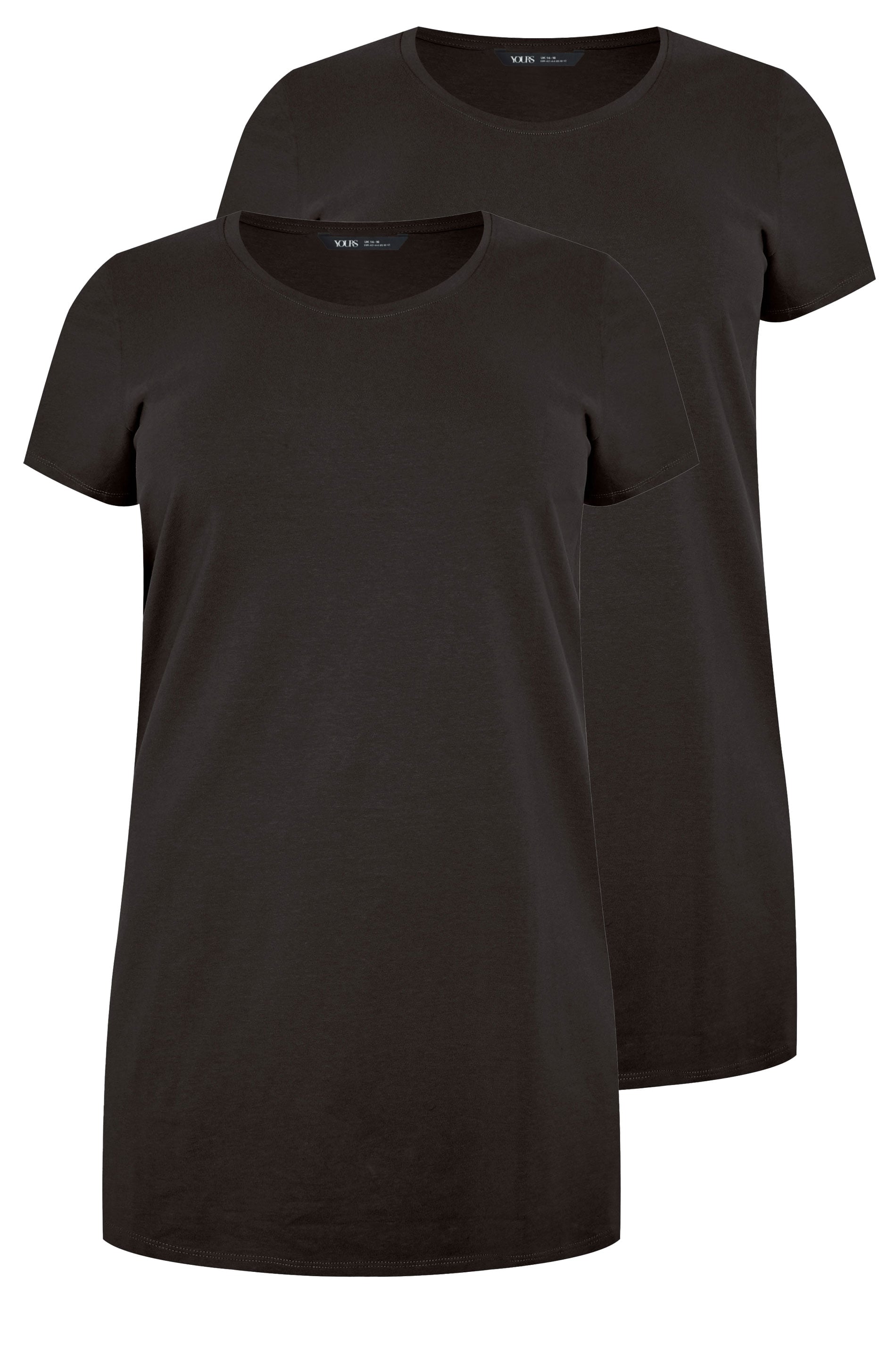 YOURS Plus Size 2 PACK Black Longline T-Shirts | Yours Clothing 3