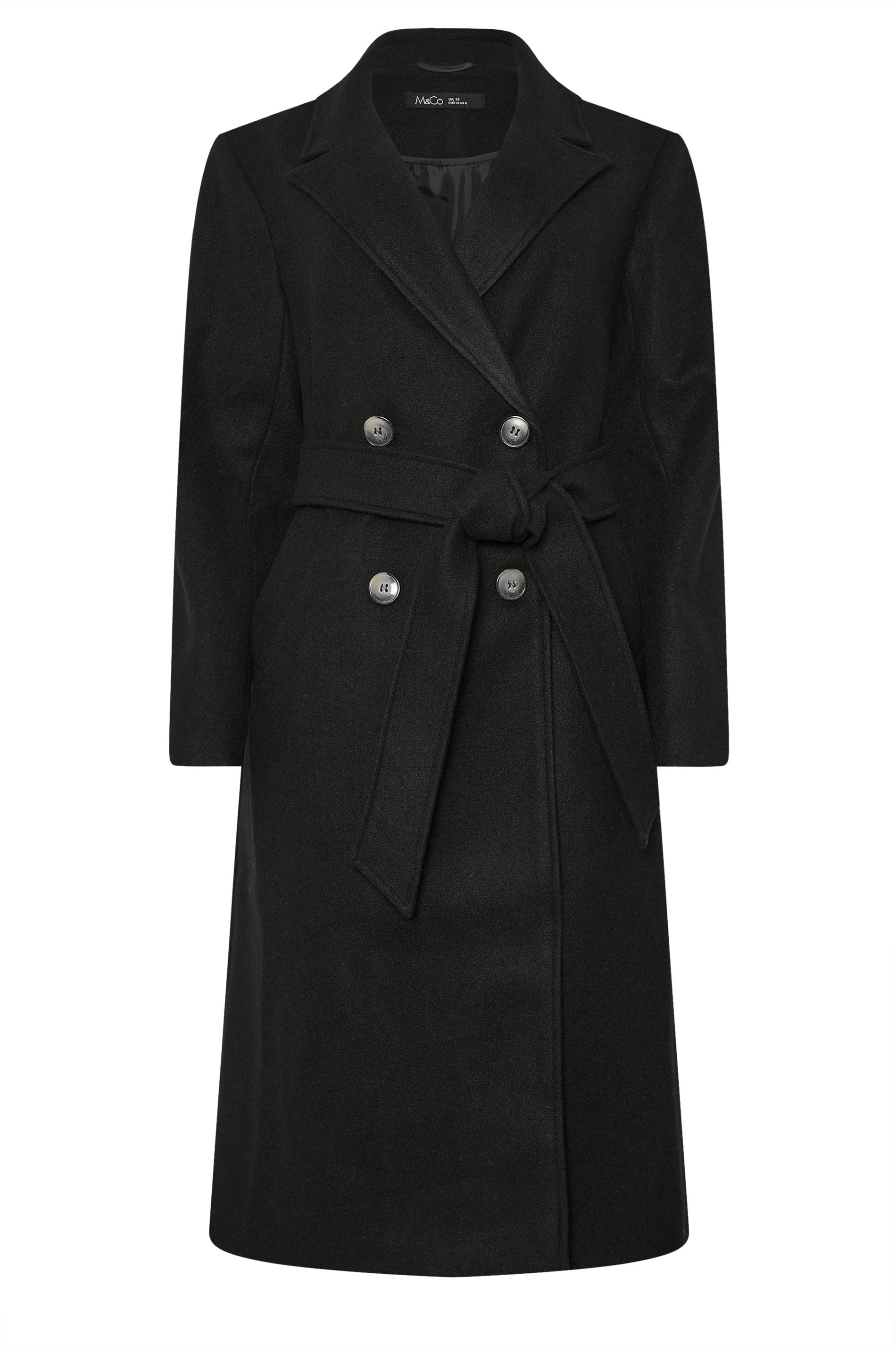 M&Co Black Button Up Wrap Coat | M&Co 6