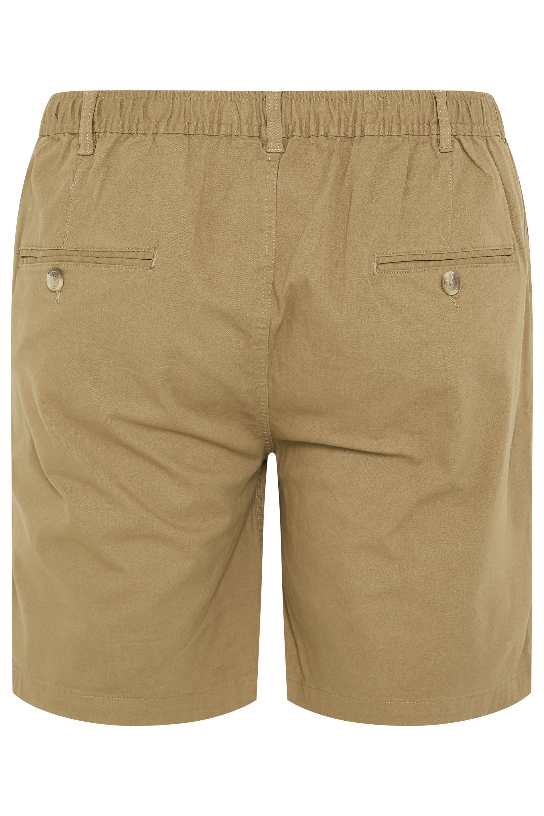 D555 Big & Tall Stone Brown Elasticated Stretch Shorts | BadRhino 4