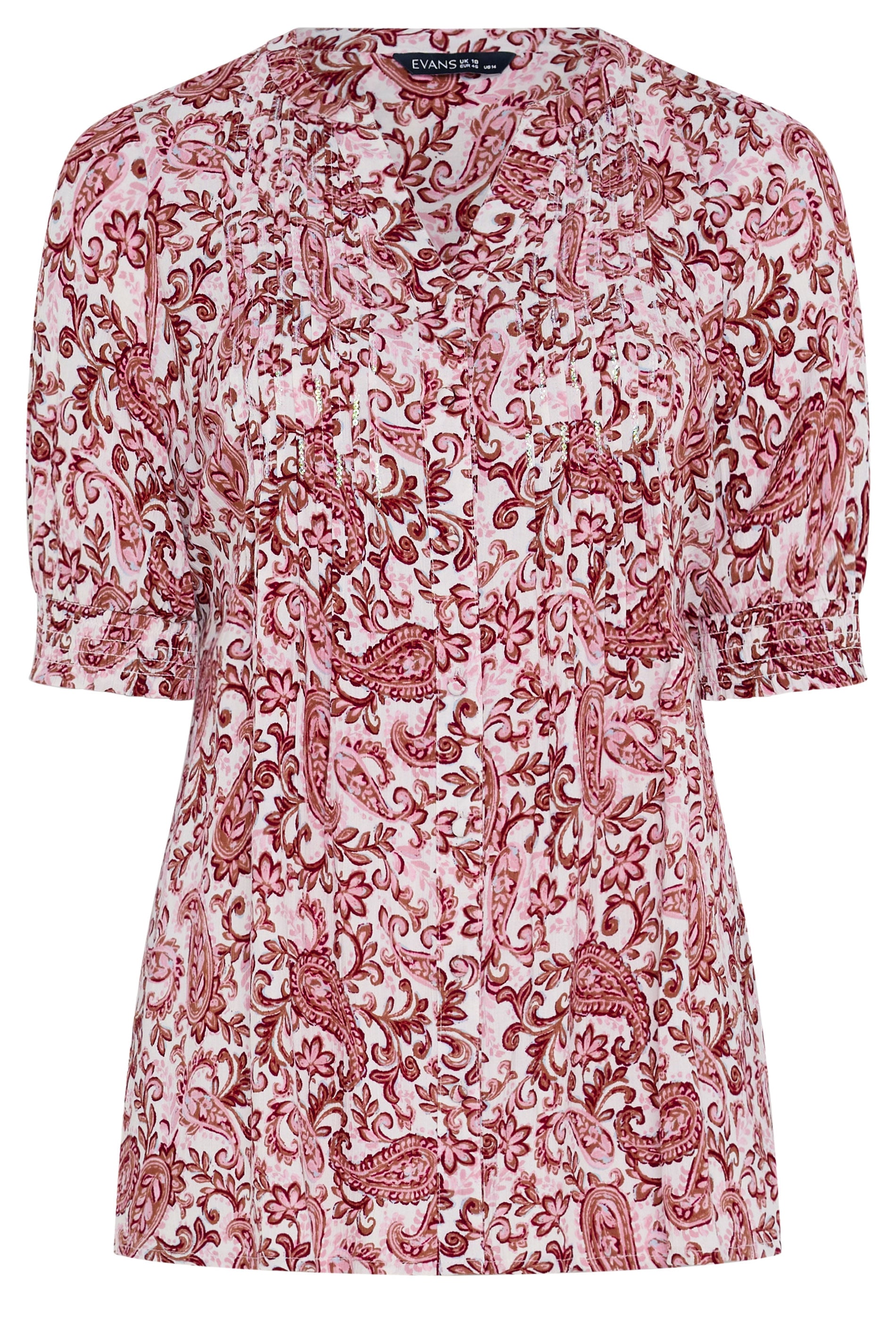 EVANS Plus Size Pink Floral Pintuck Blouse | Evans 5