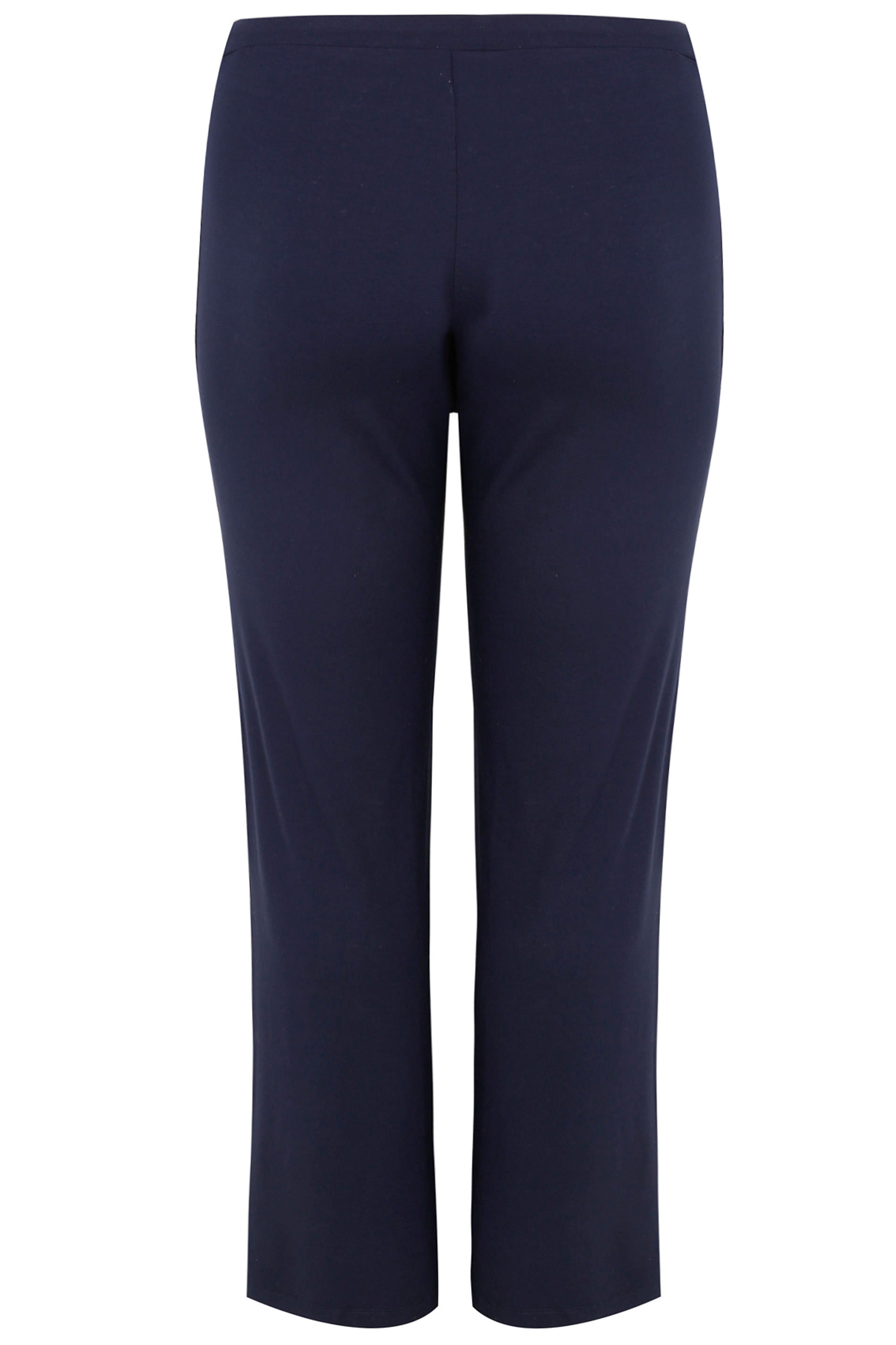 Plus Size Navy Blue Wide Leg Pull On Stretch Jersey Yoga Pants | Yours Clothing 7
