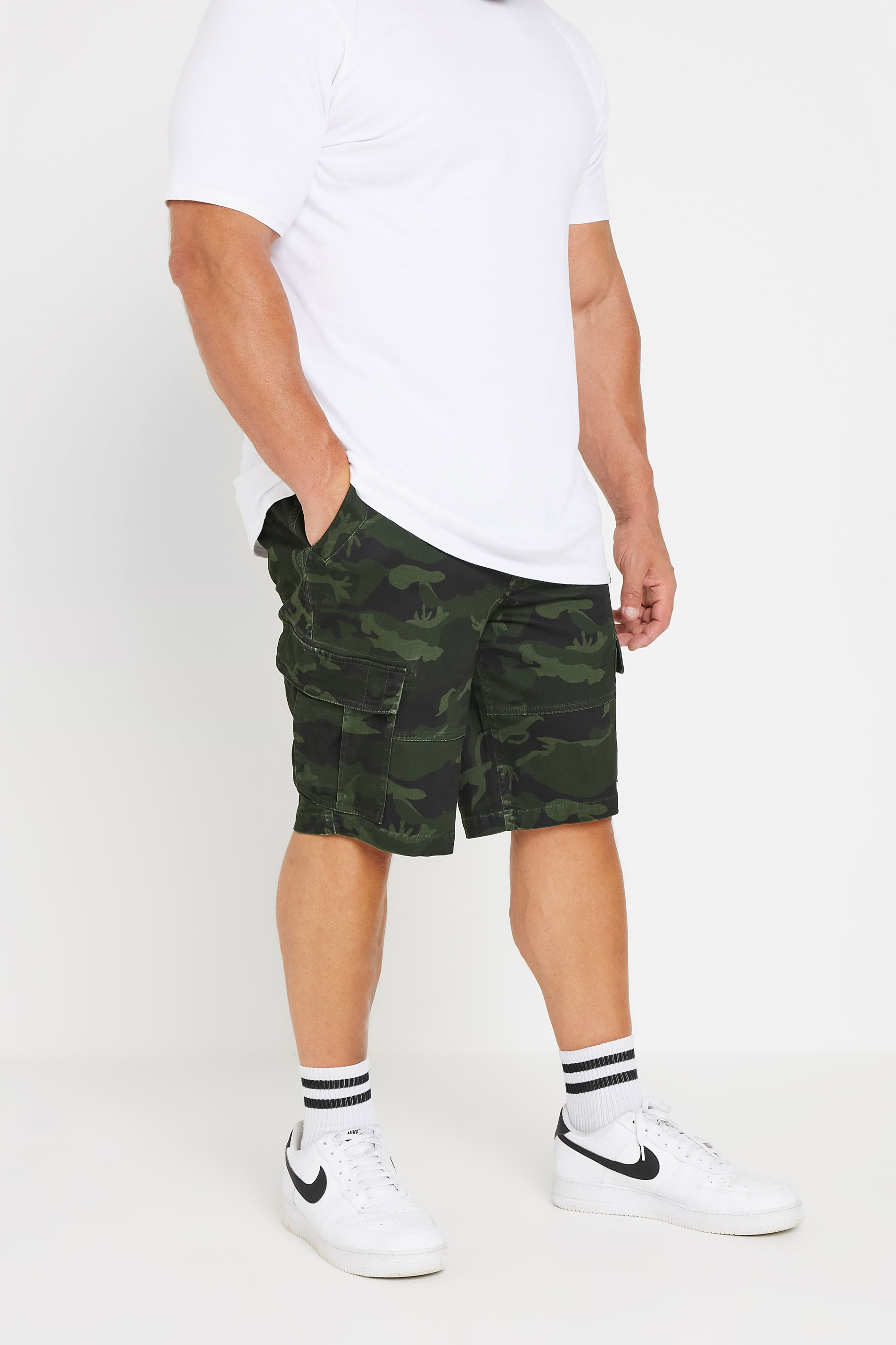 BadRhino Big & Tall Green Camo Cargo Shorts | BadRhino 1