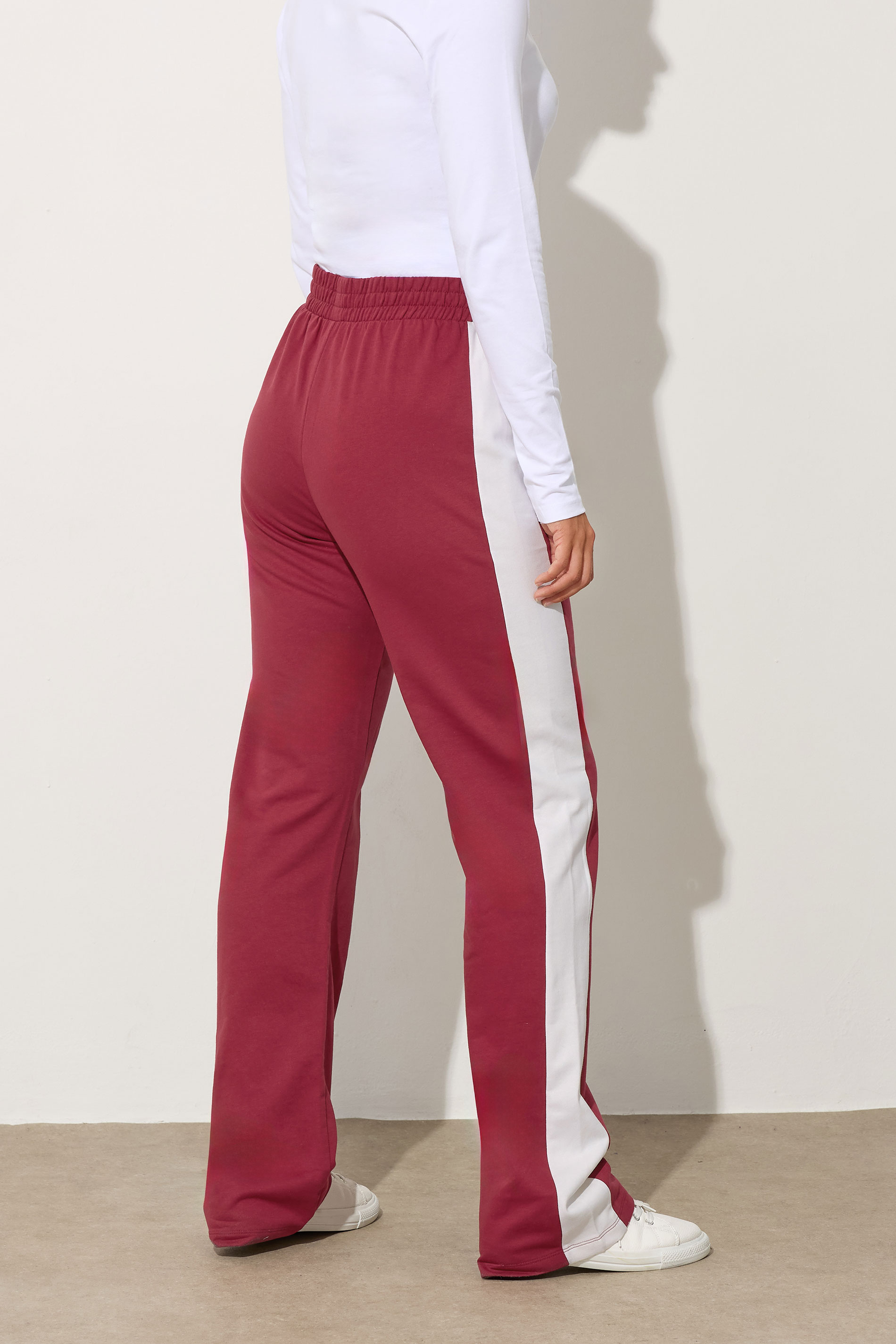 LTS Tall Red Side Stripe Fitted Straight Leg Joggers | Long Tall Sally 2