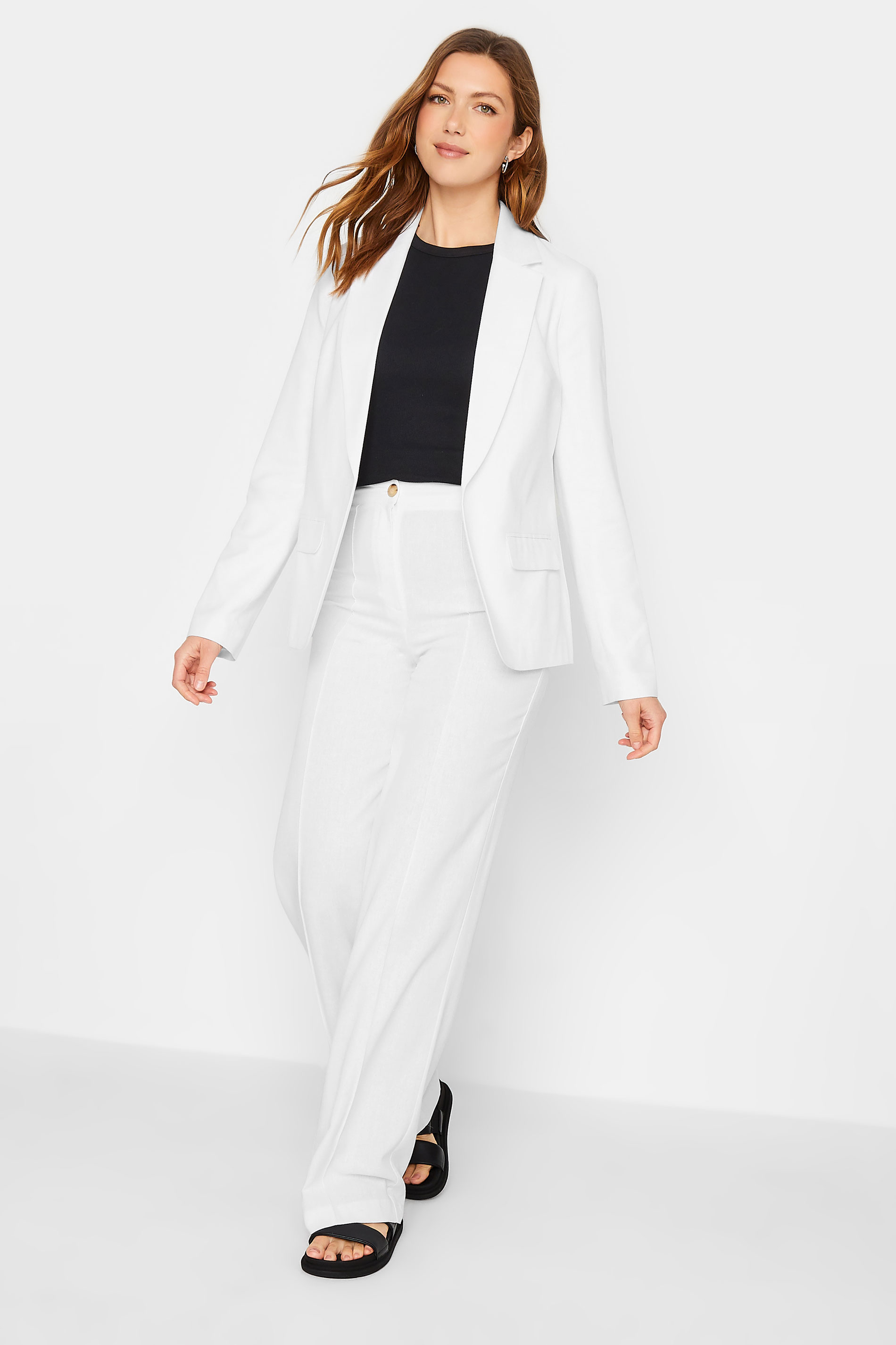 LTS Tall Womens White Linen Blazer Jacket | Long Tall Sally  3