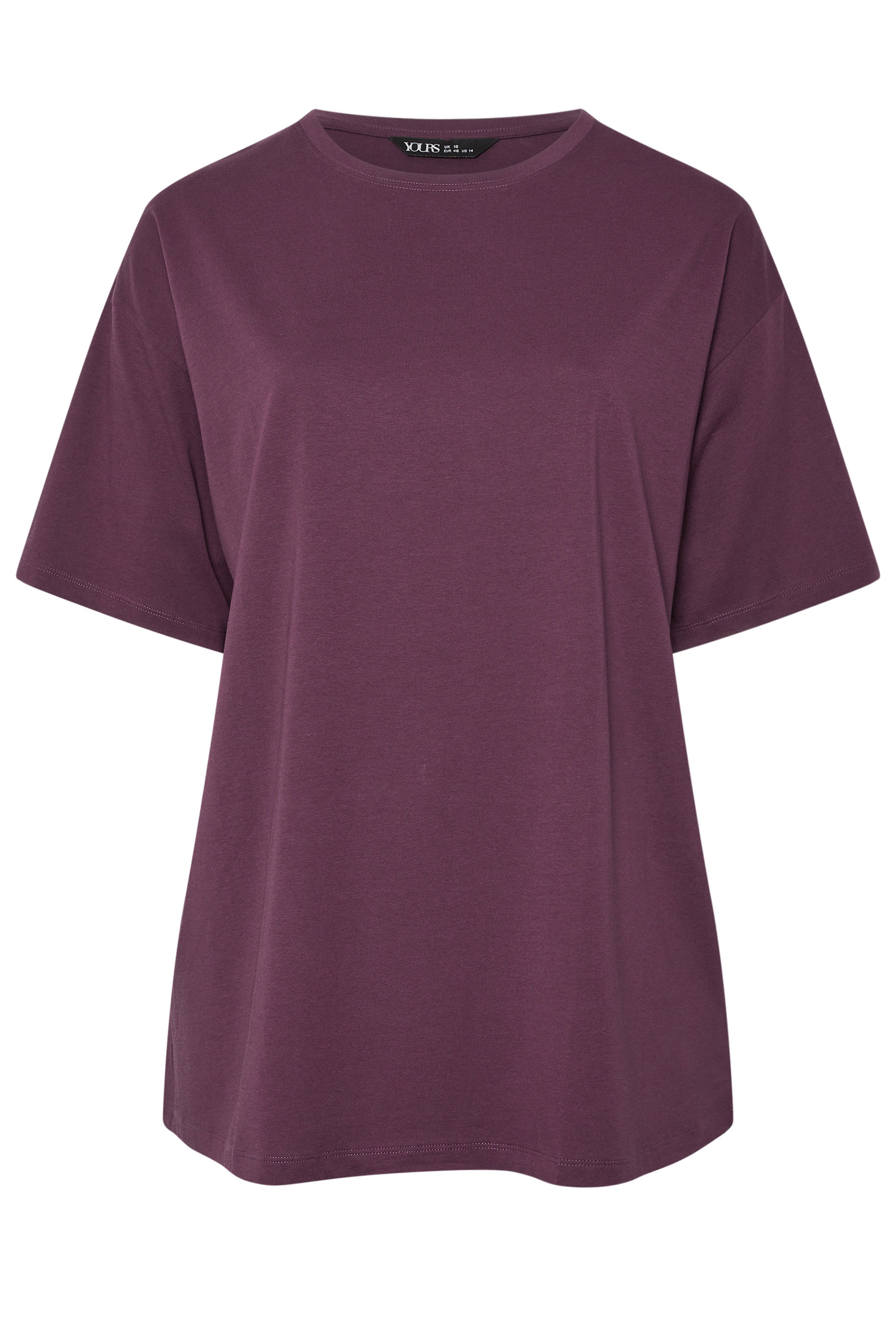 YOURS Plus Size Dark Purple Relaxed Longline T-Shirt | Yours Clothing 6