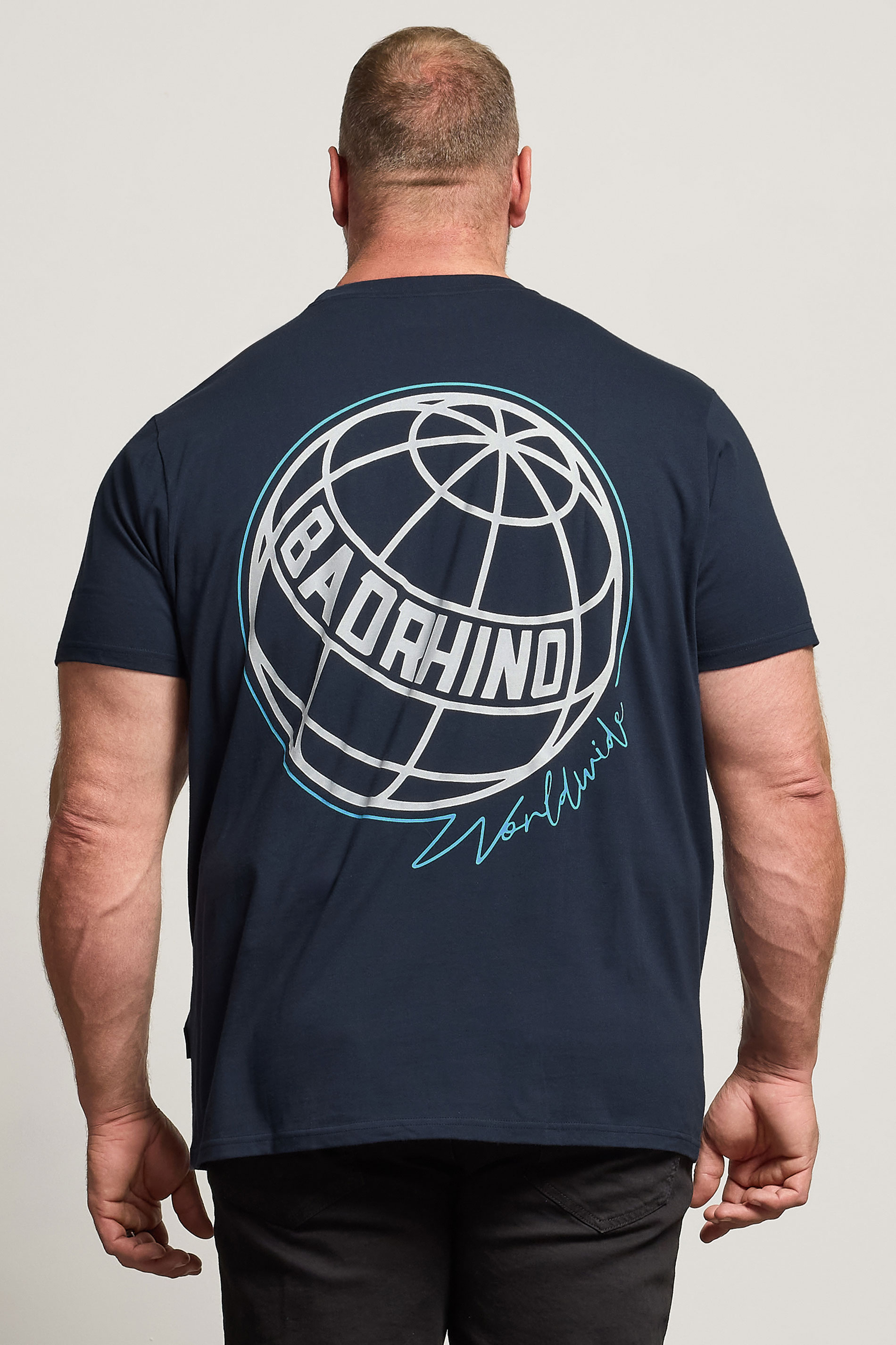 BadRhino Big & Tall 3 PACK Black & Navy Blue Worldwide Graphic T-Shirts | BadRhino 5