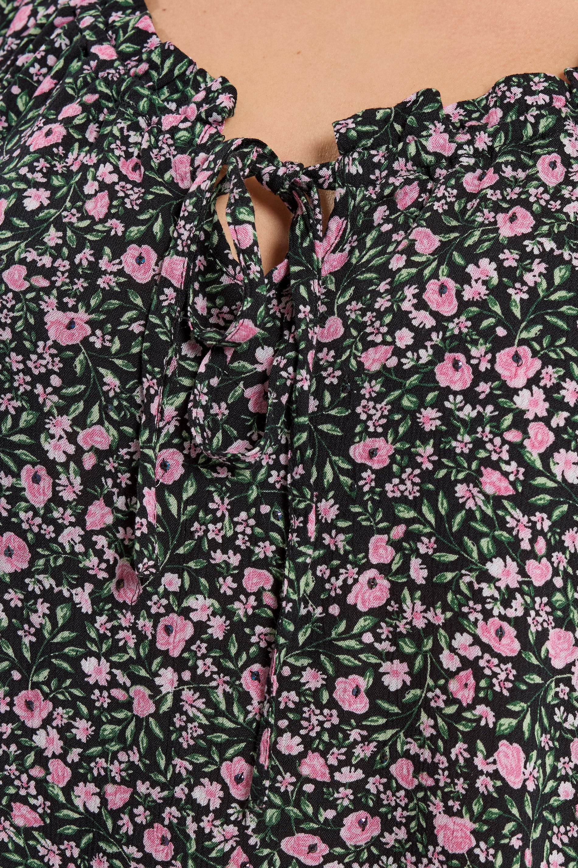 YOURS Plus Size Pink Textured Ditsy Floral Print Top | Yours Clothing 4