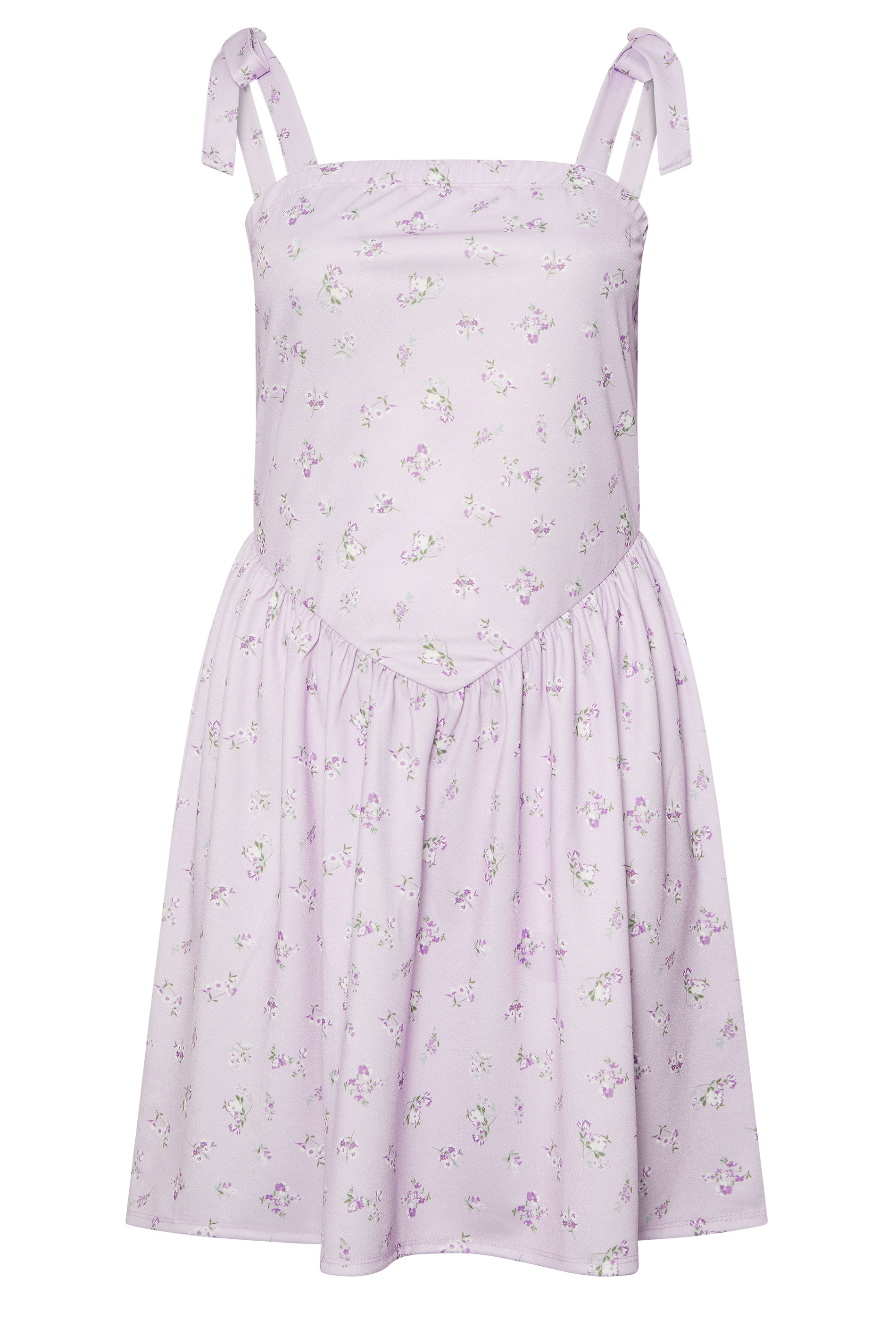 LIMITED COLLECTION Plus Size Purple Floral Square Neck Mini Dress | Yours Clothing 5