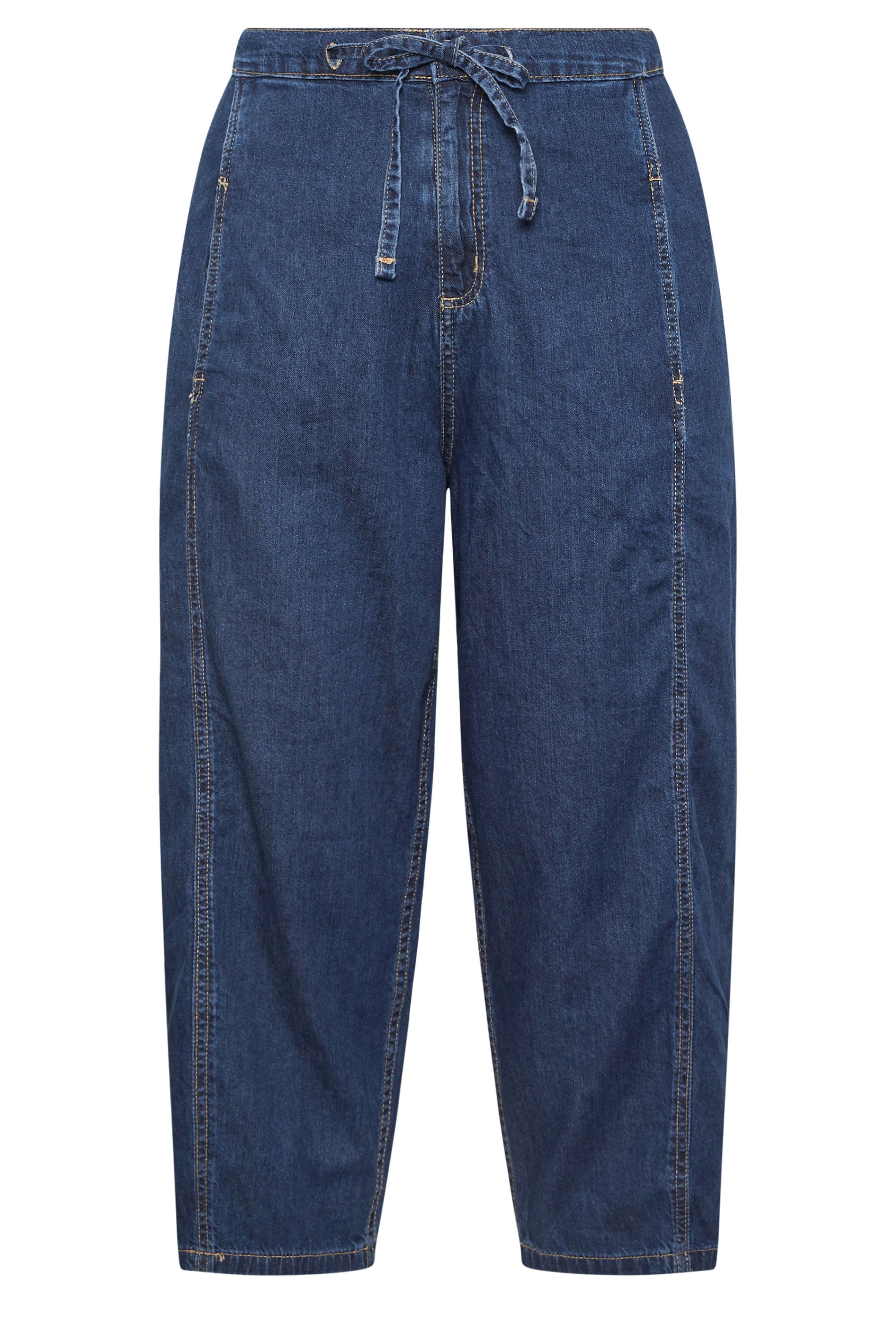 YOURS Plus Size Mid Blue Crop Barrel Jeans | Yours Clothing 5