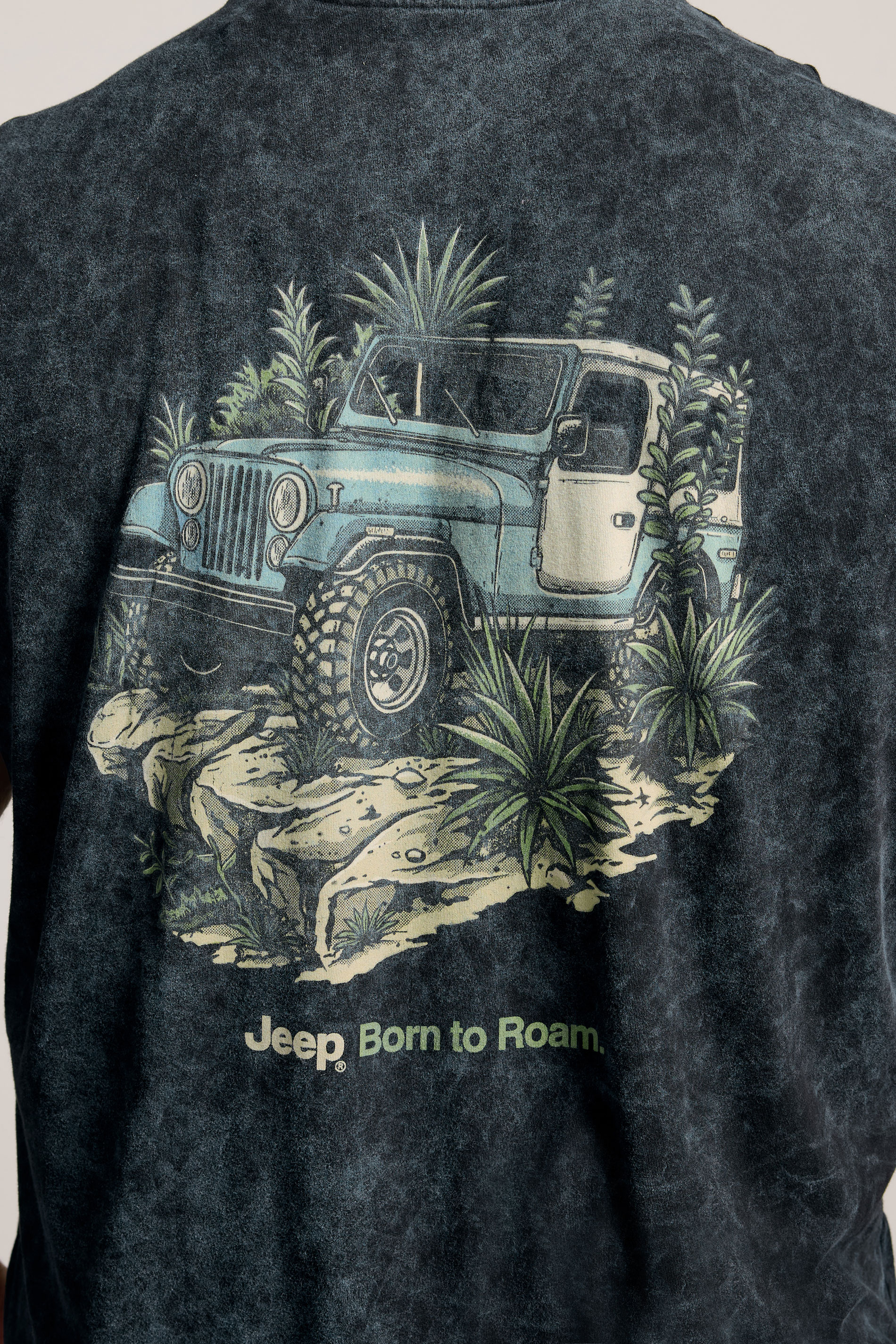 BadRhino Big & Tall Black Acid Wash 'Jeep' Graphic Vest | BadRhino 4