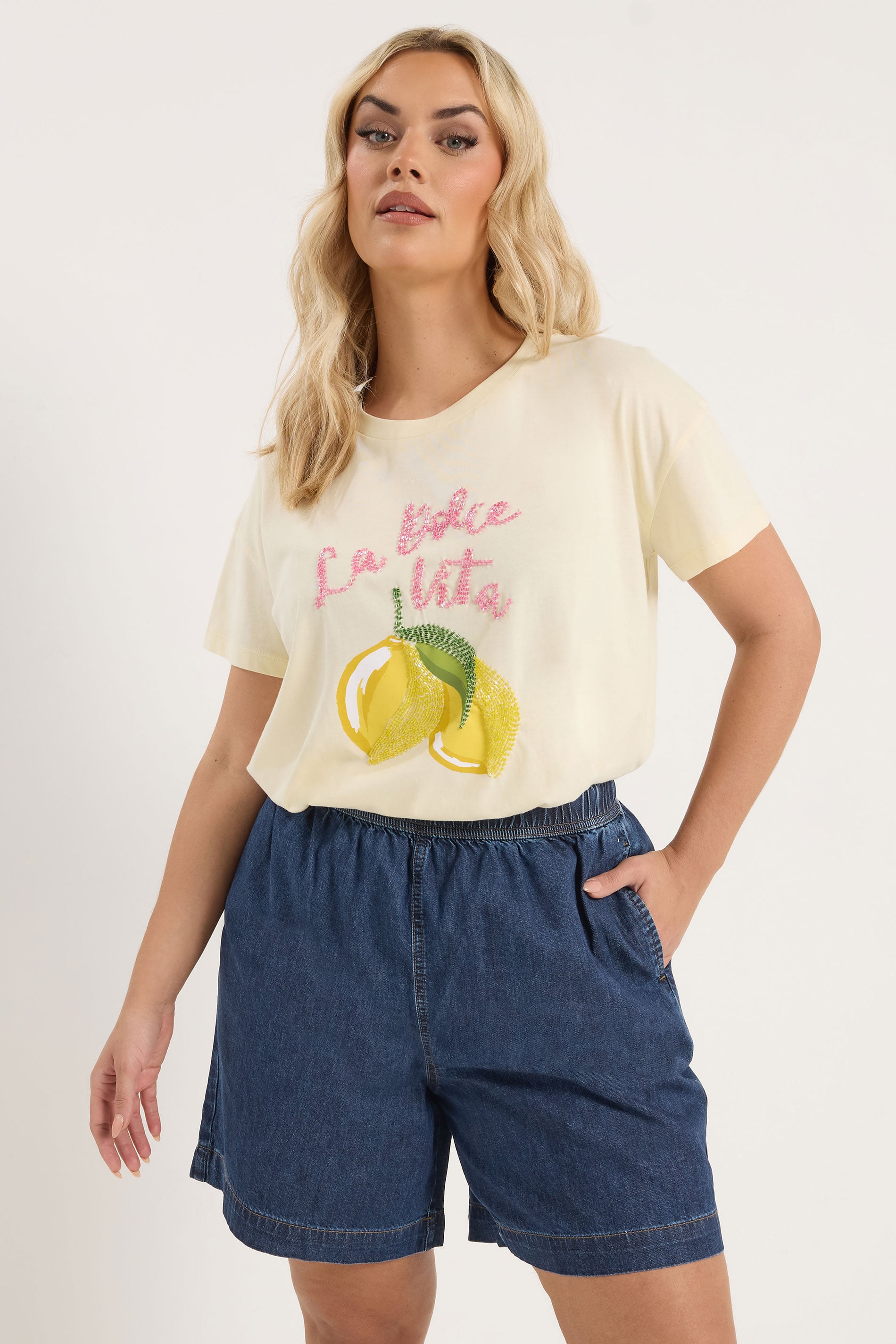 YOURS Plus Size Indigo Blue Denim Shorts | Yours Clothing 3