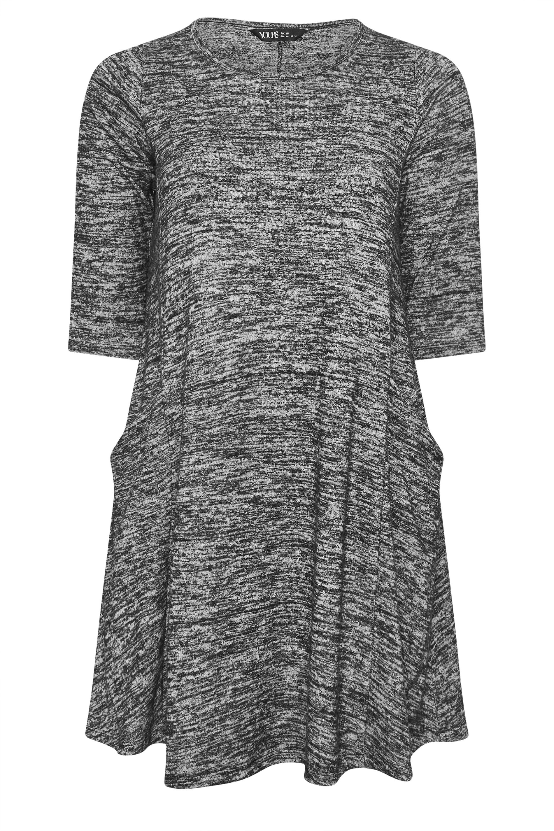 YOURS Plus Size Grey Drape Pocket Dress | Yours Clothing 5