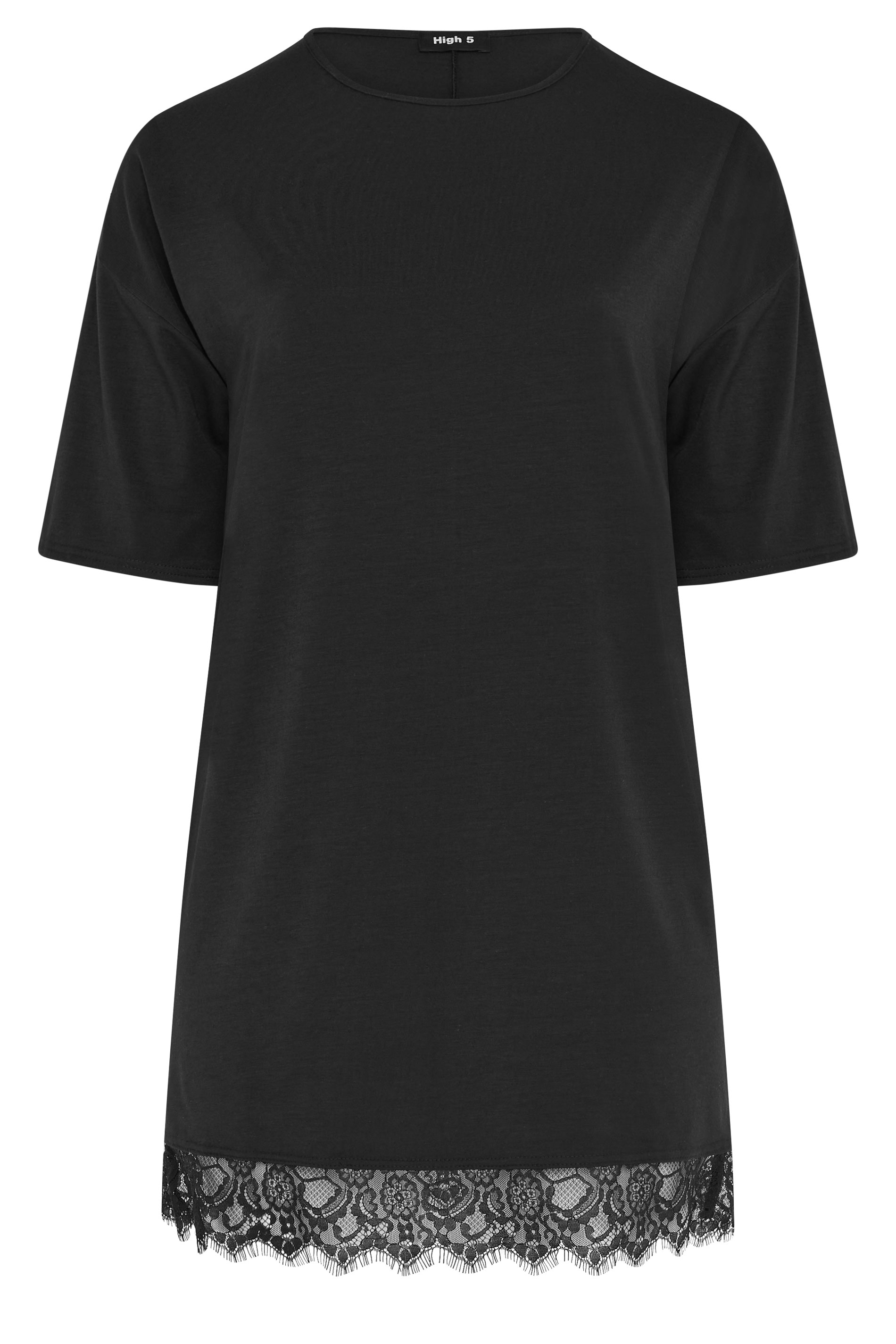 LIMITED COLLECTION Plus Size Black Lace Trim Mini Dress | Yours Clothing 5