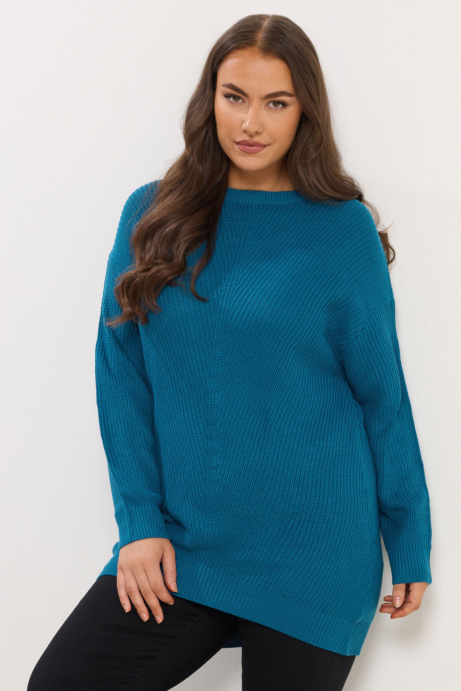 YOURS Plus Size Dark Blue Essential Knitted Jumper | Yours Clothing 3