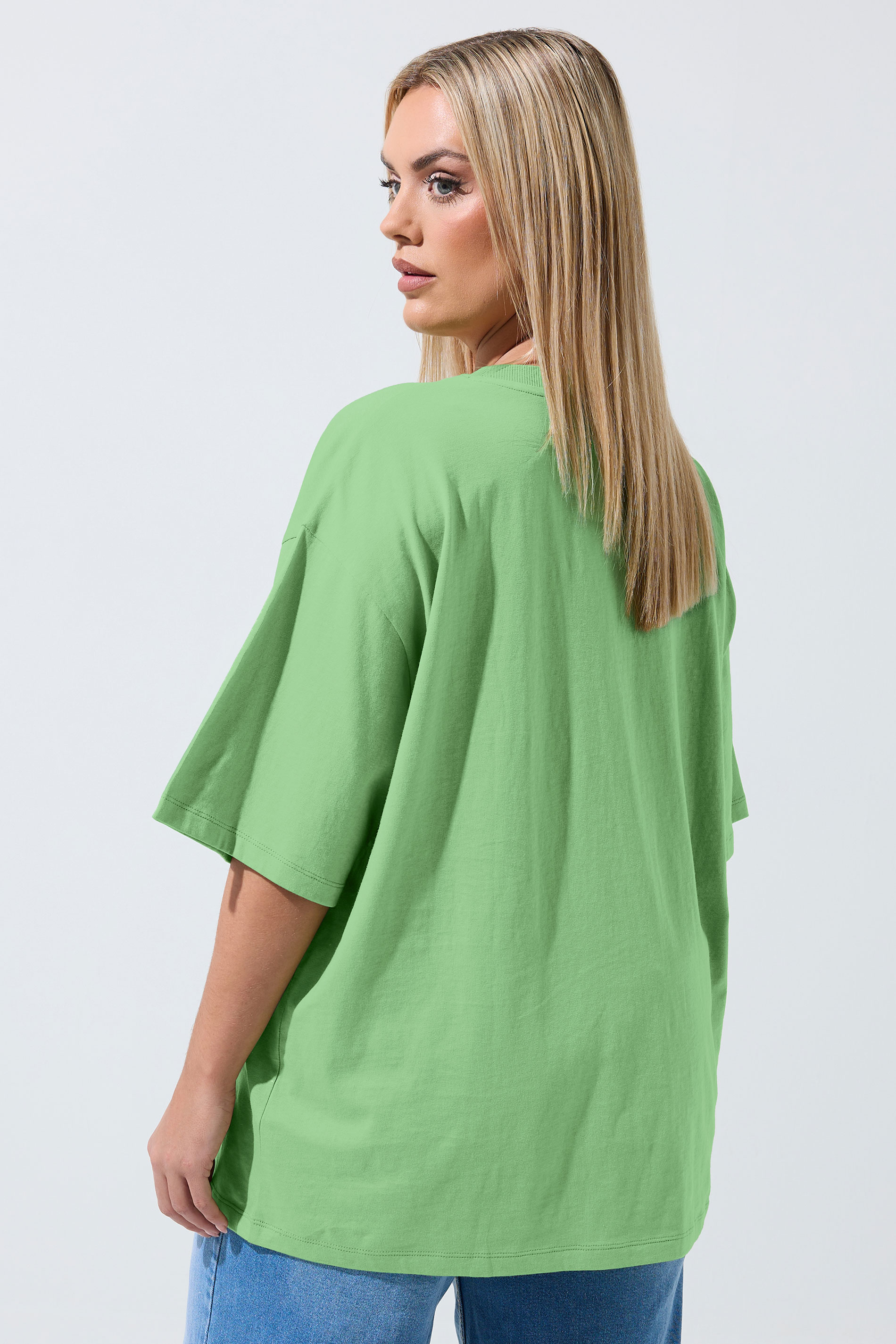 LIMITED COLLECTION Plus Size Green 'Brazil' Lime Longline T-Shirt | Yours Clothing 4