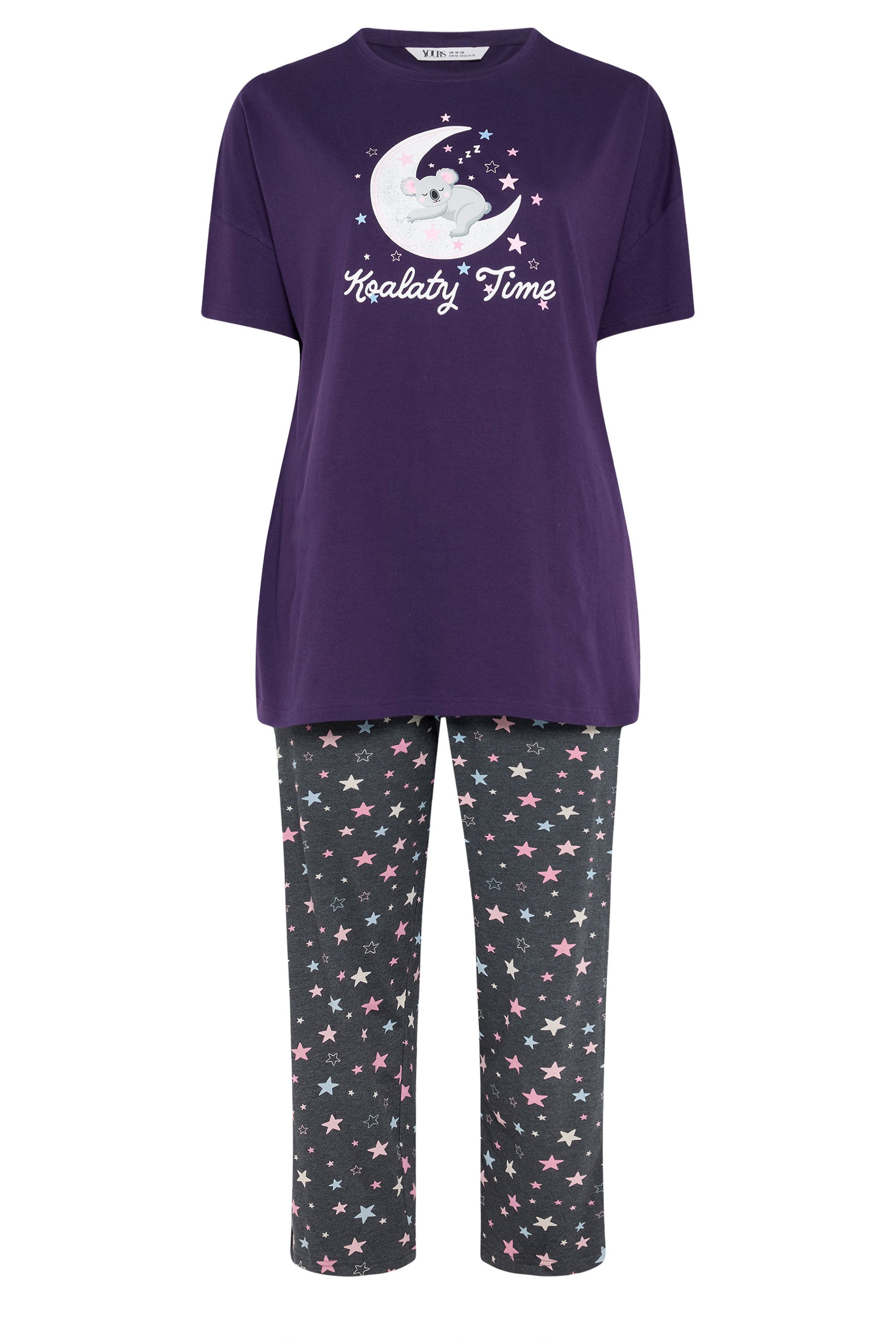 YOURS Plus Size Purple 'Koalaty Time' Pyjama Set | Yours Clothing 5