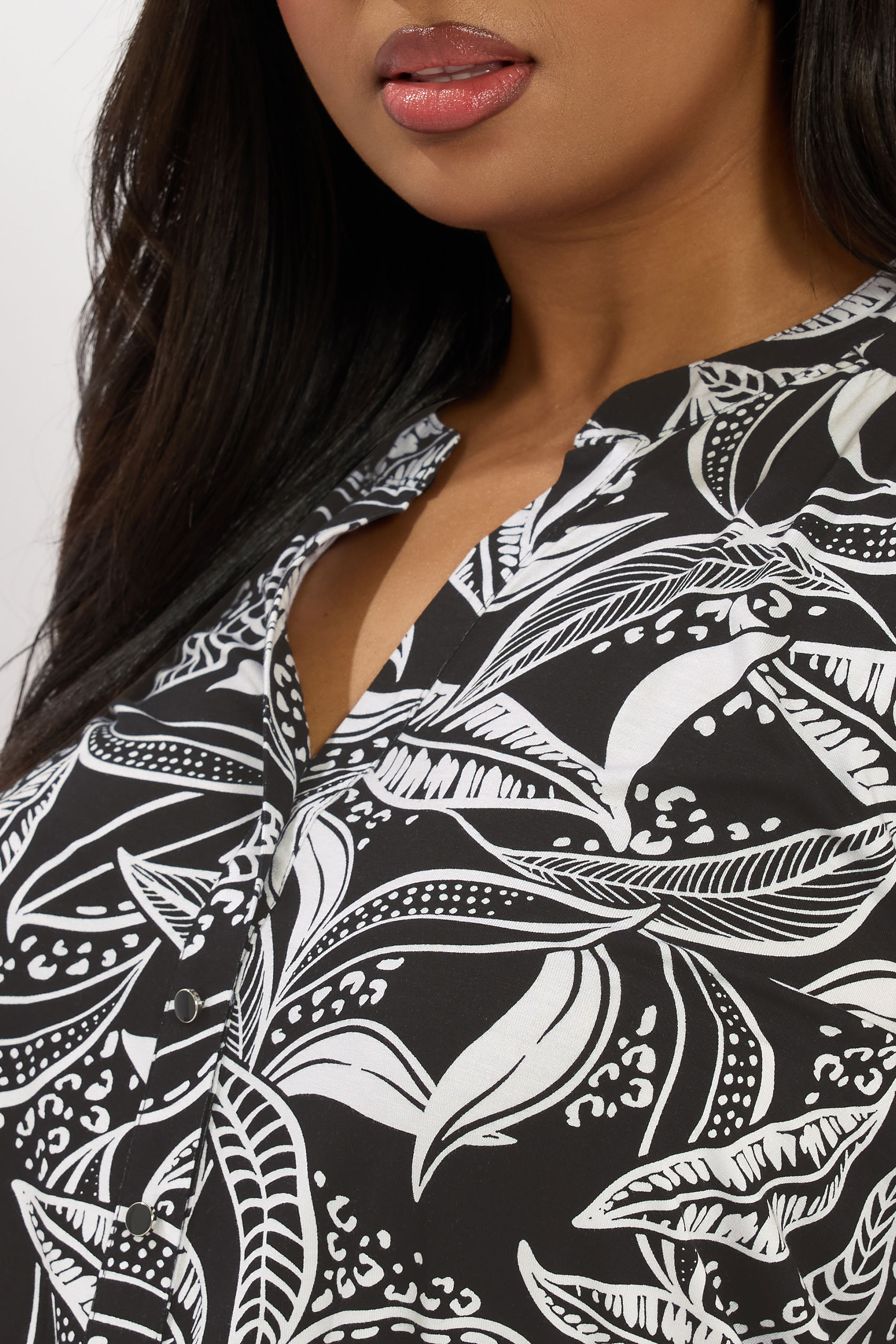 YOURS Plus Size Black Abstract Palm Sleeveless Top | Yours Clothing 4