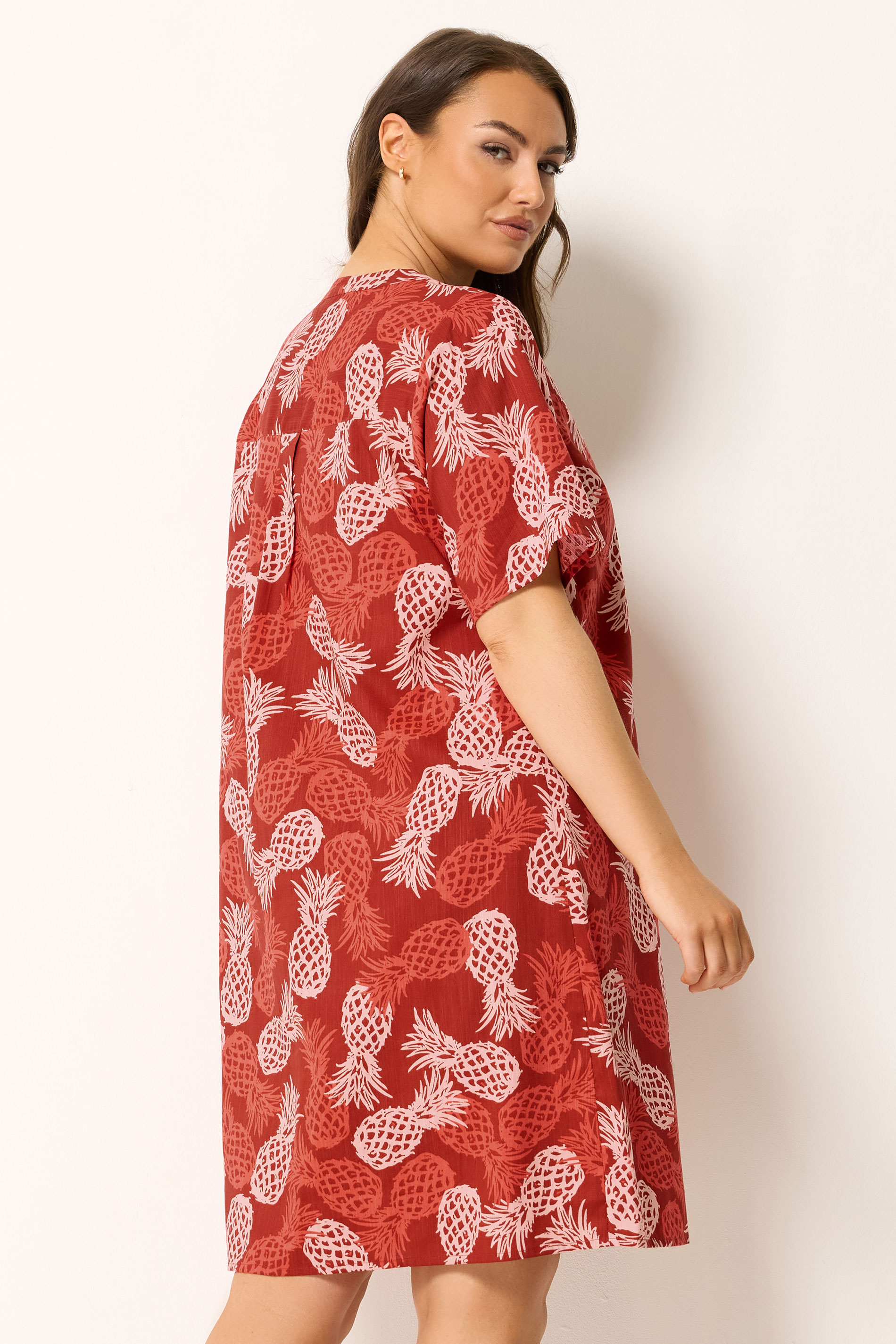 YOURS Plus Size Brown Pineapple Tunic Dress | Yours Clothing 2
