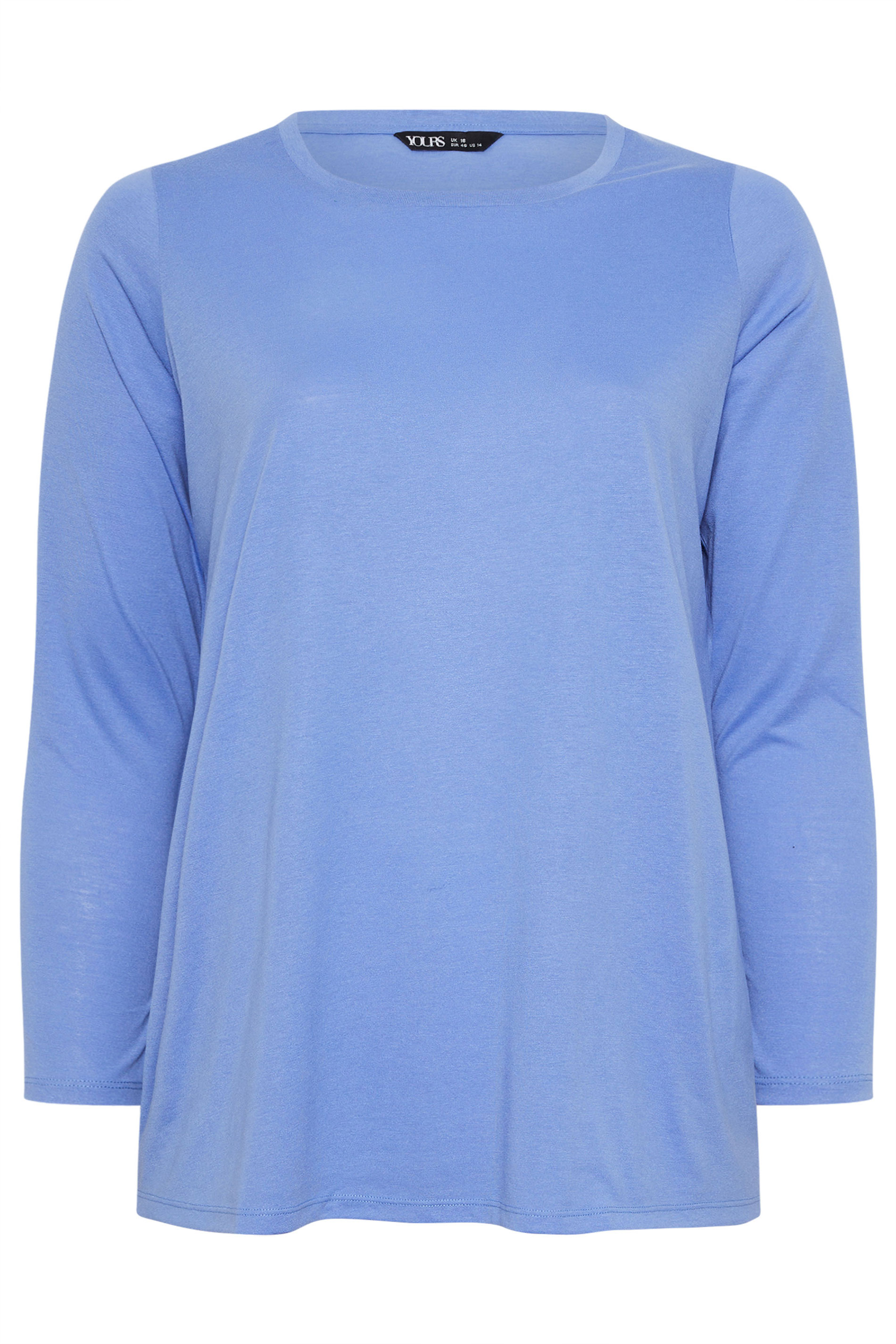 YOURS Plus Size 3 PACK Green & Blue Long Sleeve T-Shirts | Yours Clothing  12