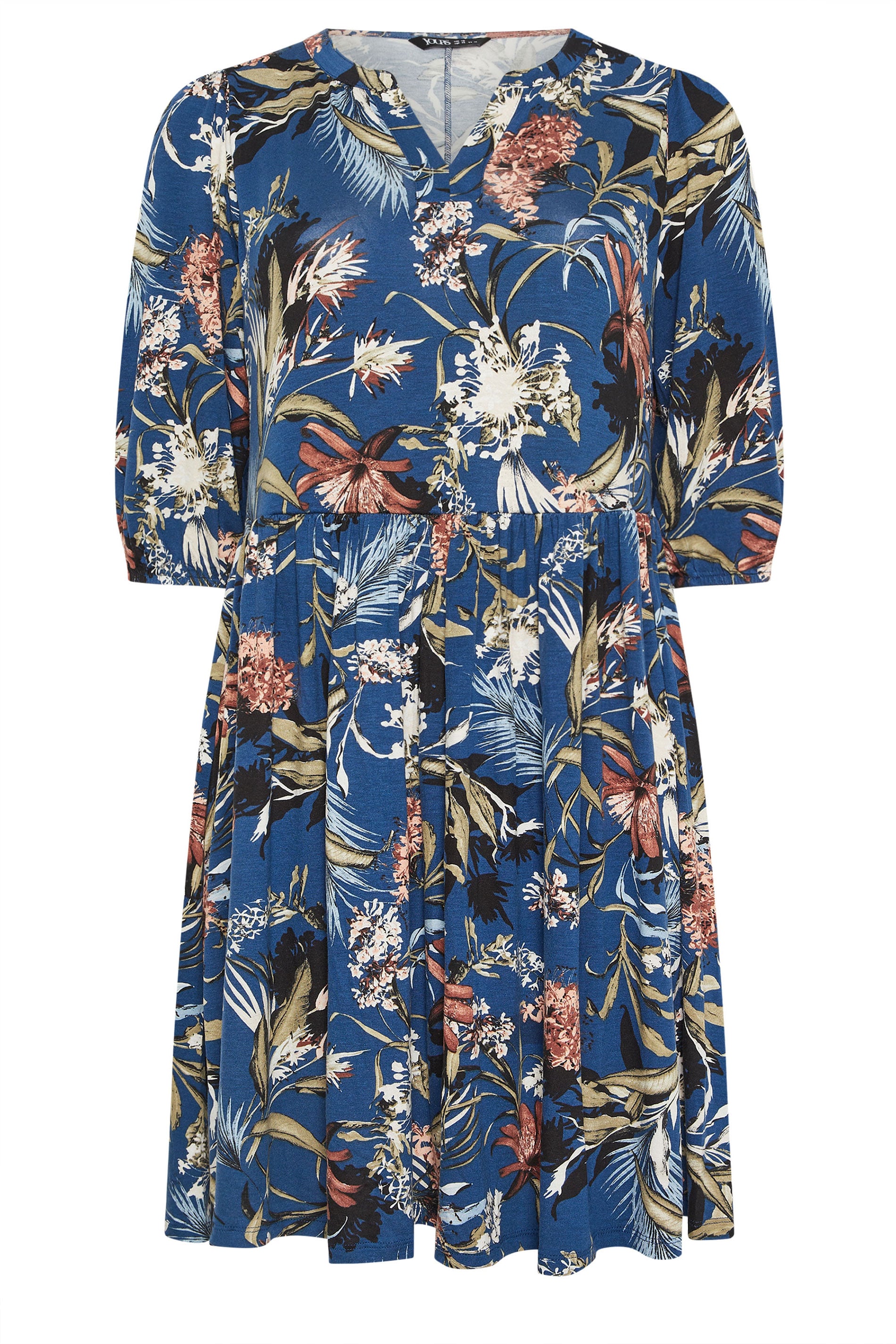 YOURS Plus Size Blue Floral Wrap Dress | Yours Clothing 5