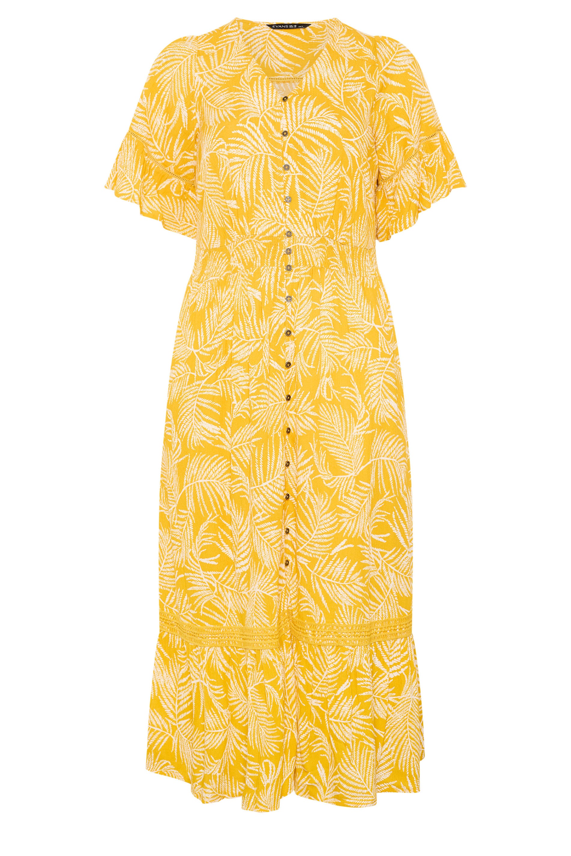 EVANS Plus Size Yellow Boho Print Maxi Dress | Evans 6