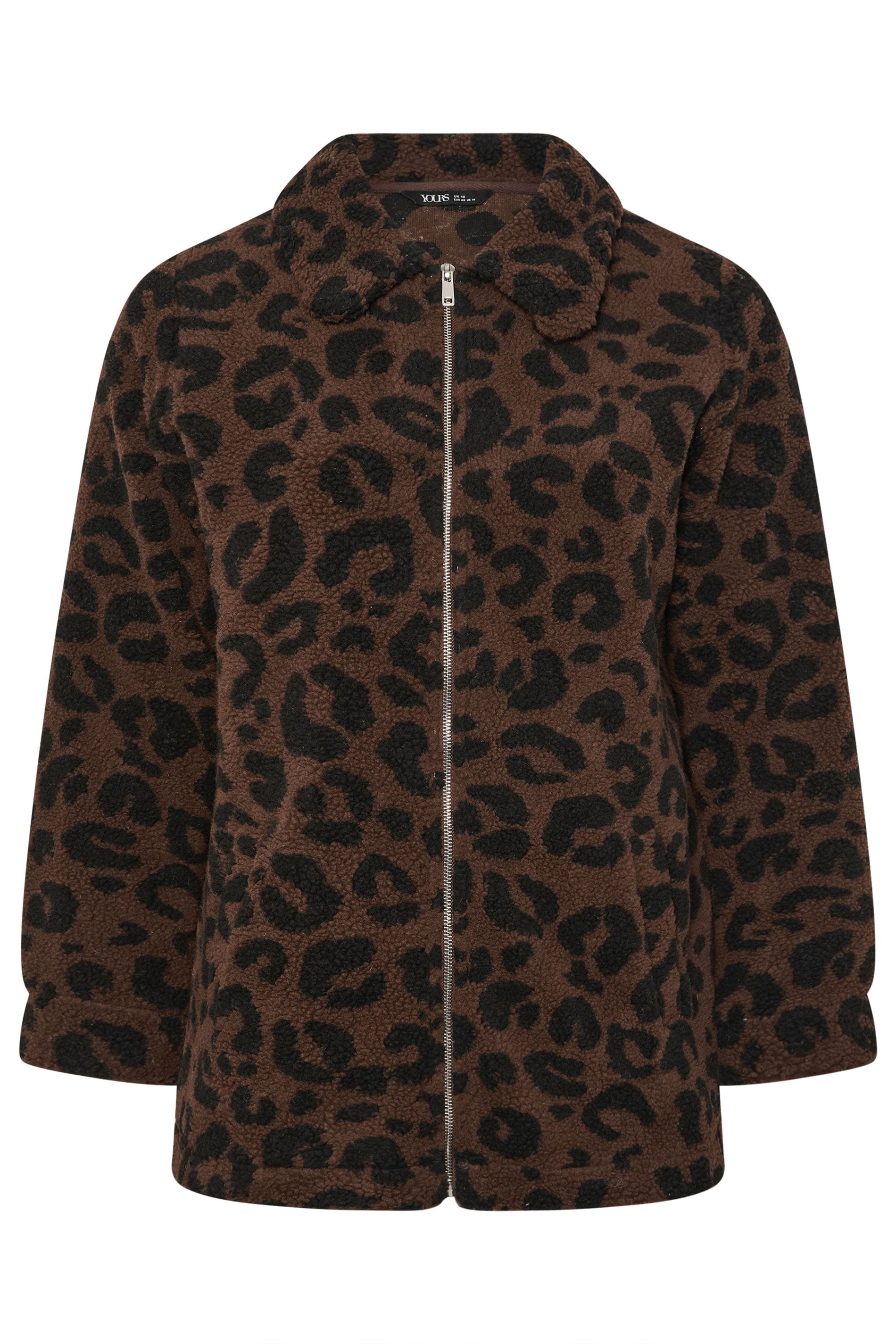 YOURS Plus Size Brown Leopard Print Heavyweight Fleece | Yours Clothing 6