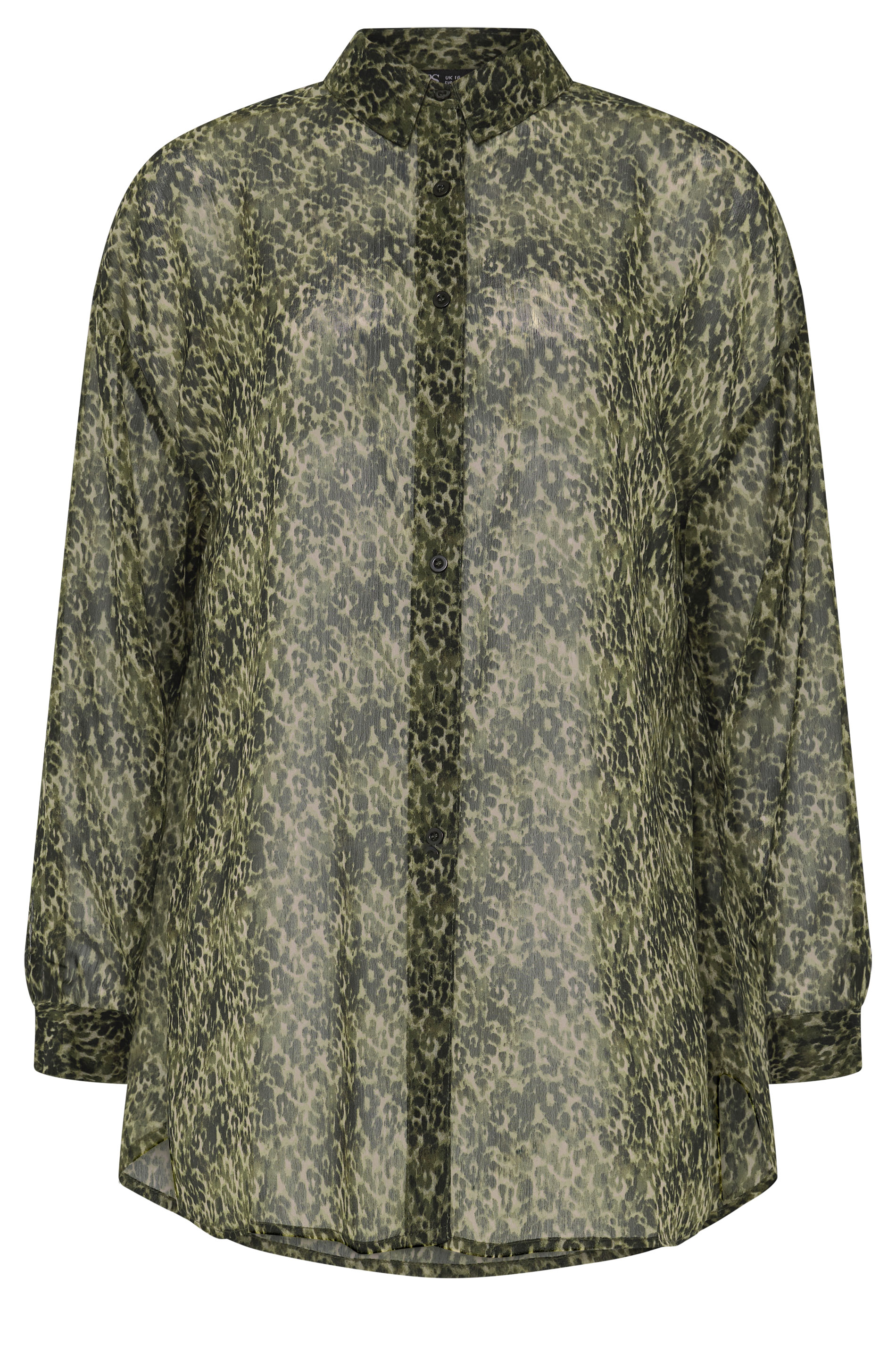 YOURS Plus Size Green Animal Print Shirt | Yours Clothing 5