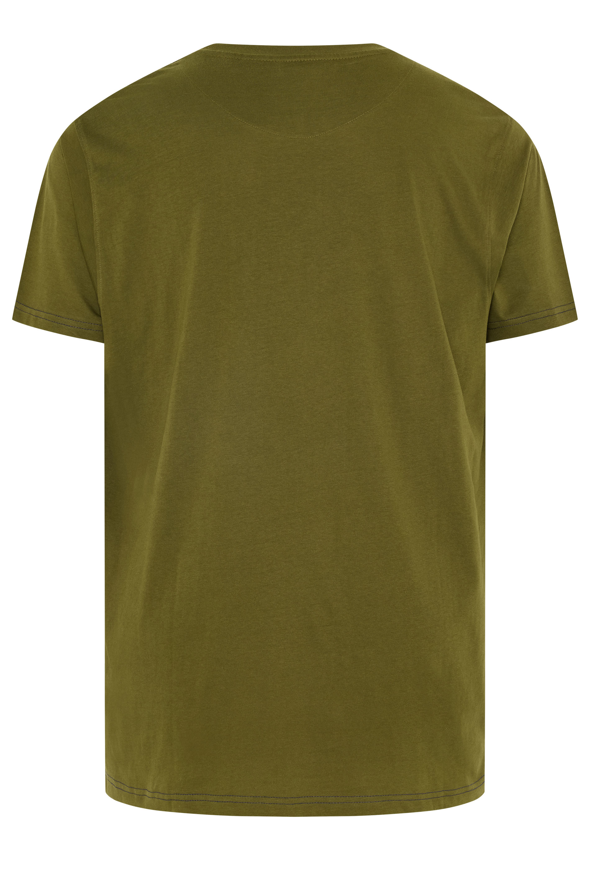 KAM Big & Tall Olive Green Vintage Denim Graphic Print T-Shirt | BadRhino 2