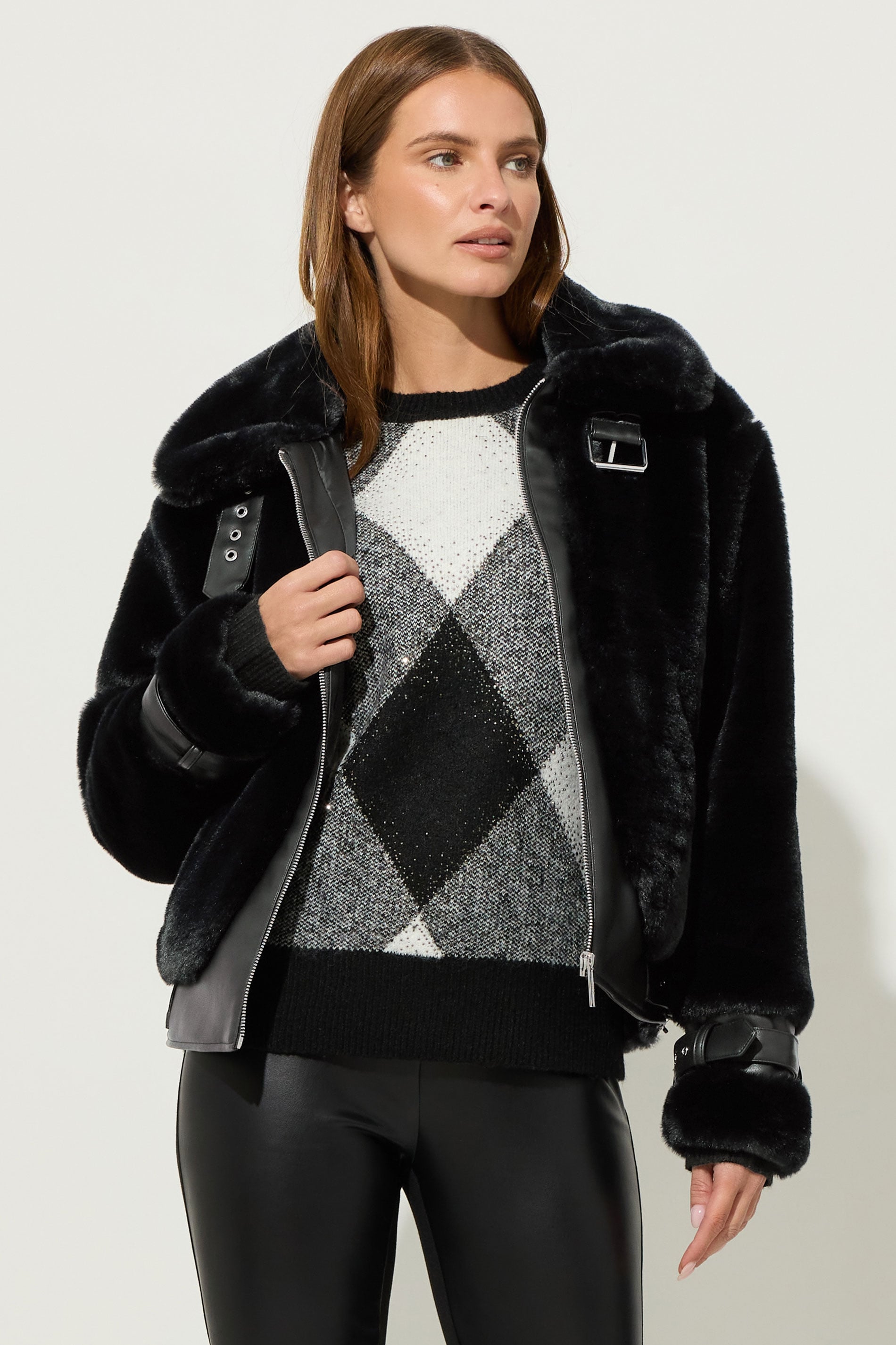 STAR Black Faux Fur Coat | StarByJM 3