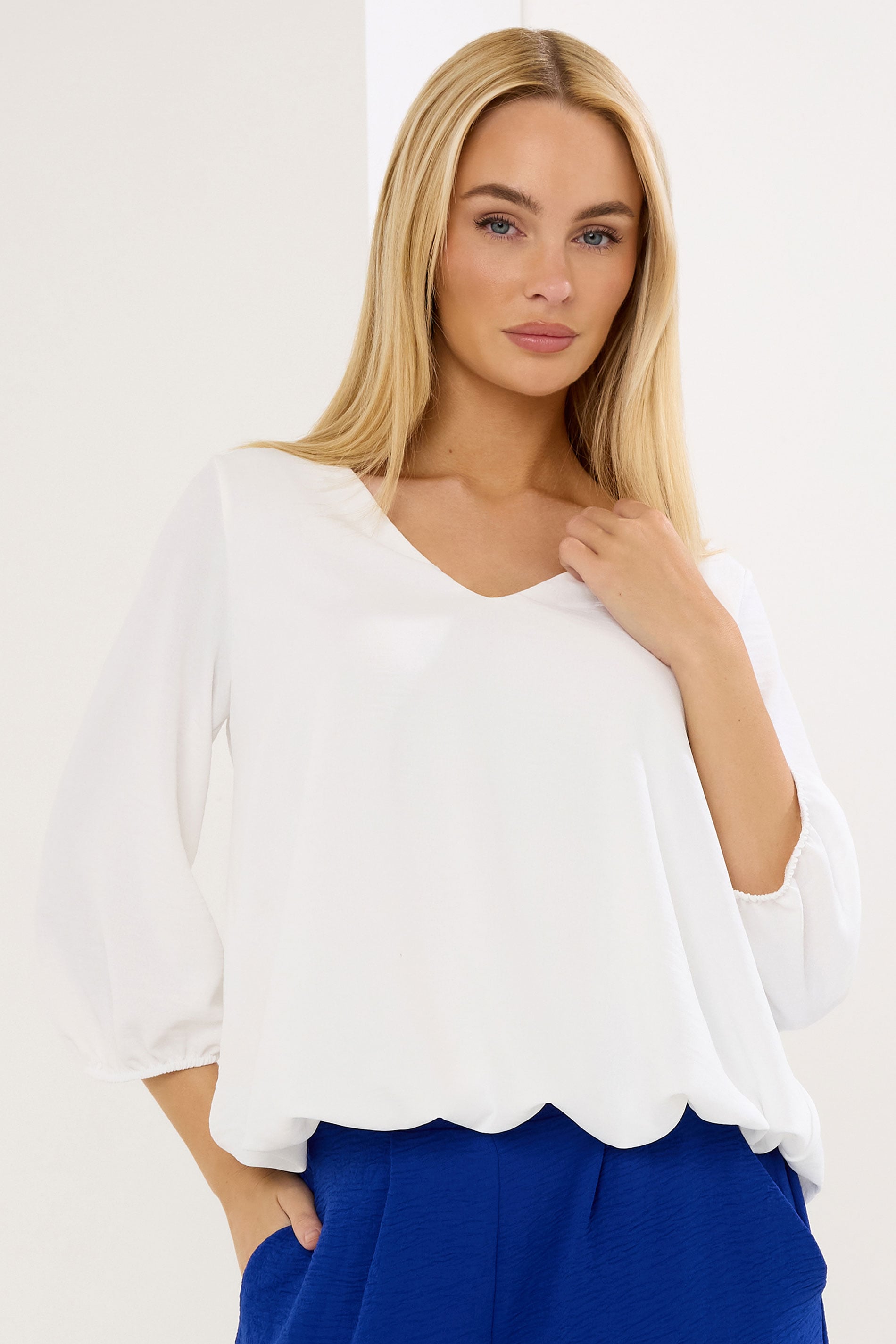 STAR White Bubble Hem Top  | StarByJM 3