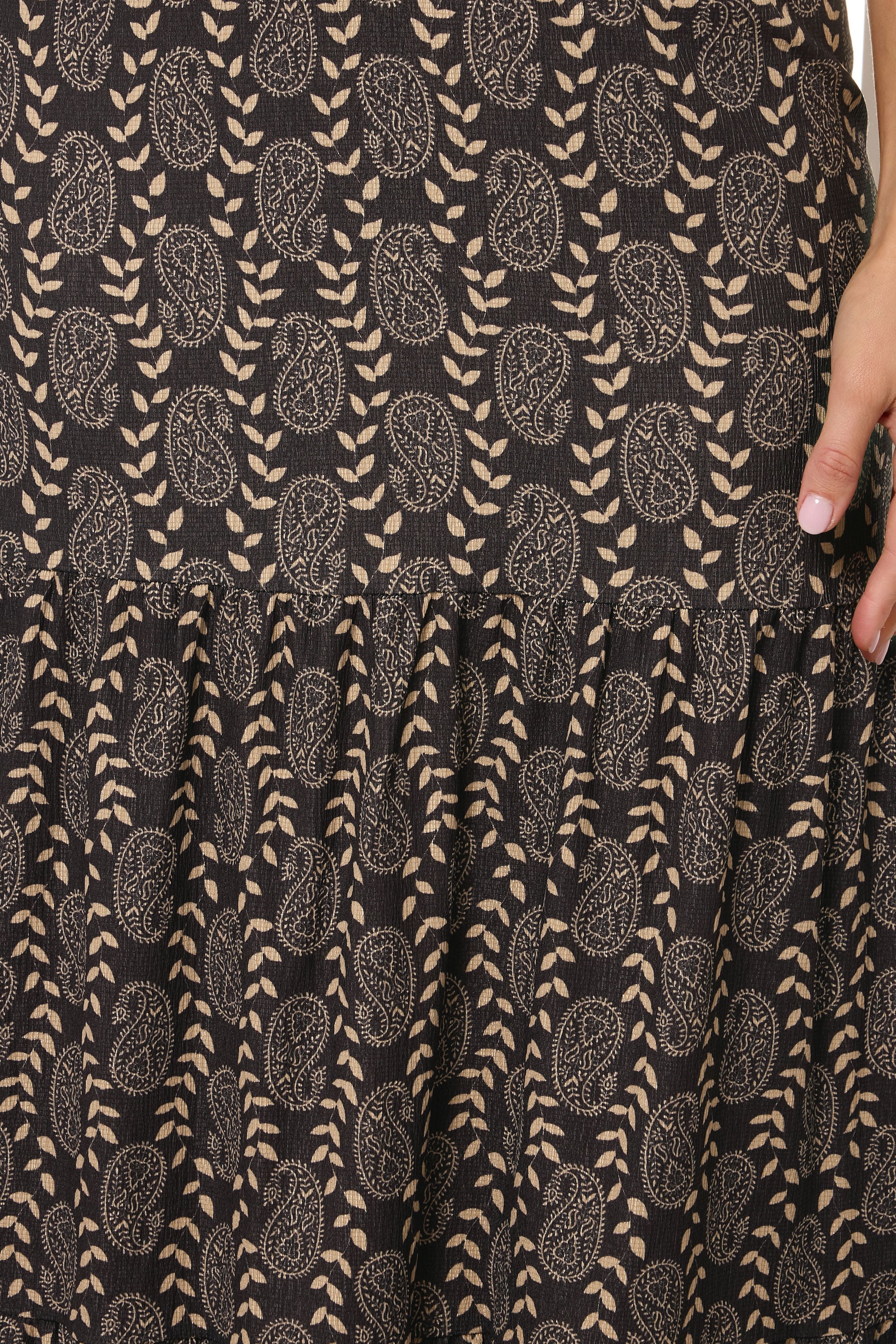LTS Tall Black Geometric Tiered Maxi Skirt | Long Tall Sally 6