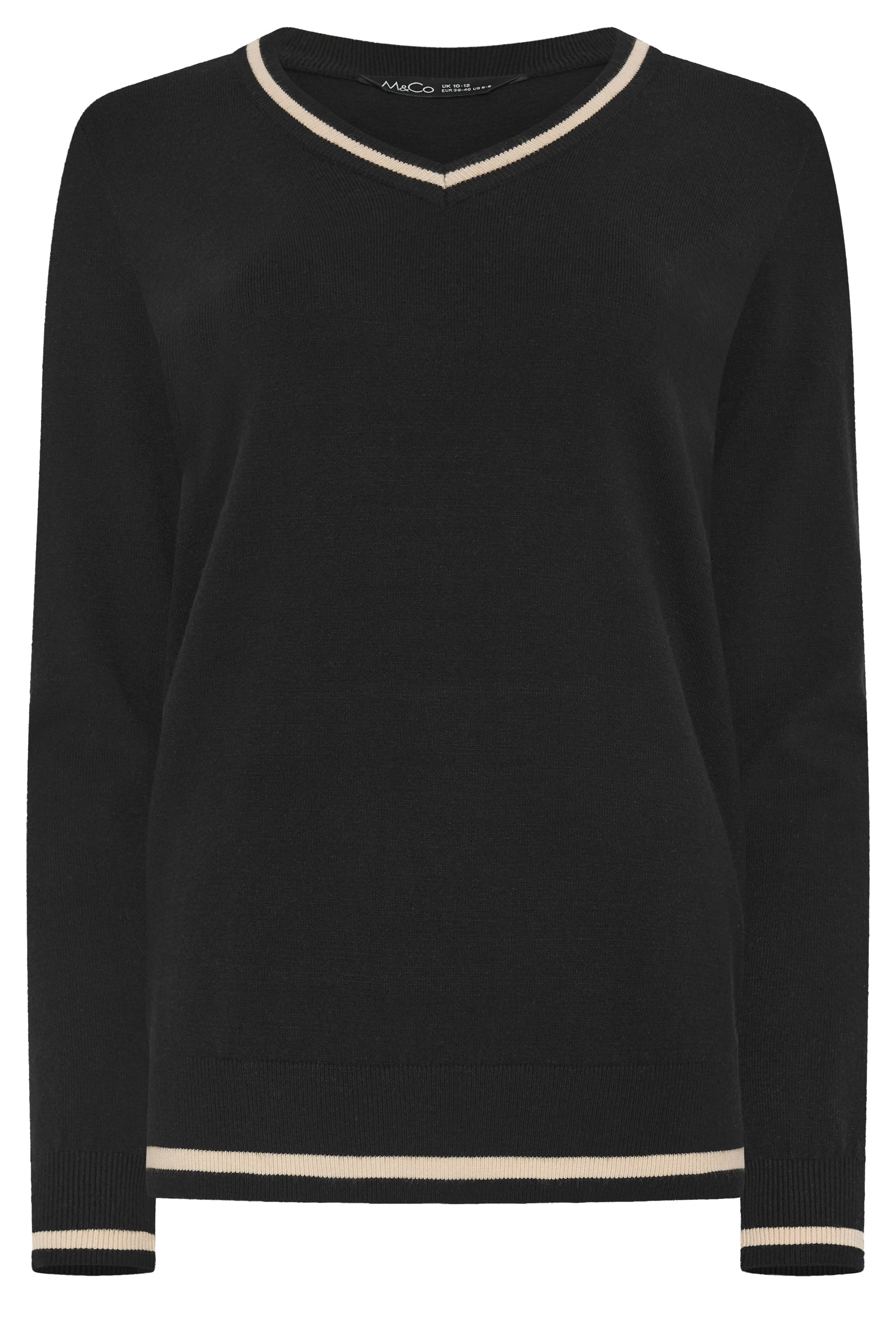 M&Co Black Tipped Long Sleeve Jumper | M&Co 5