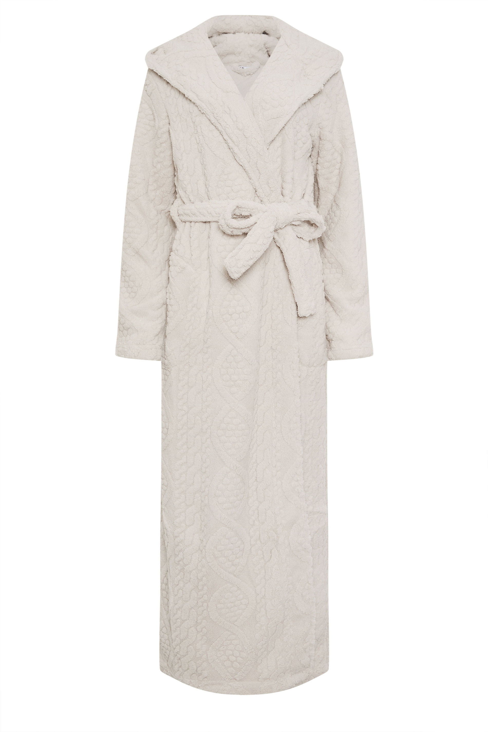LTS Tall Natural Brown Cable Maxi Dressing Gown | Long Tall Sally  5