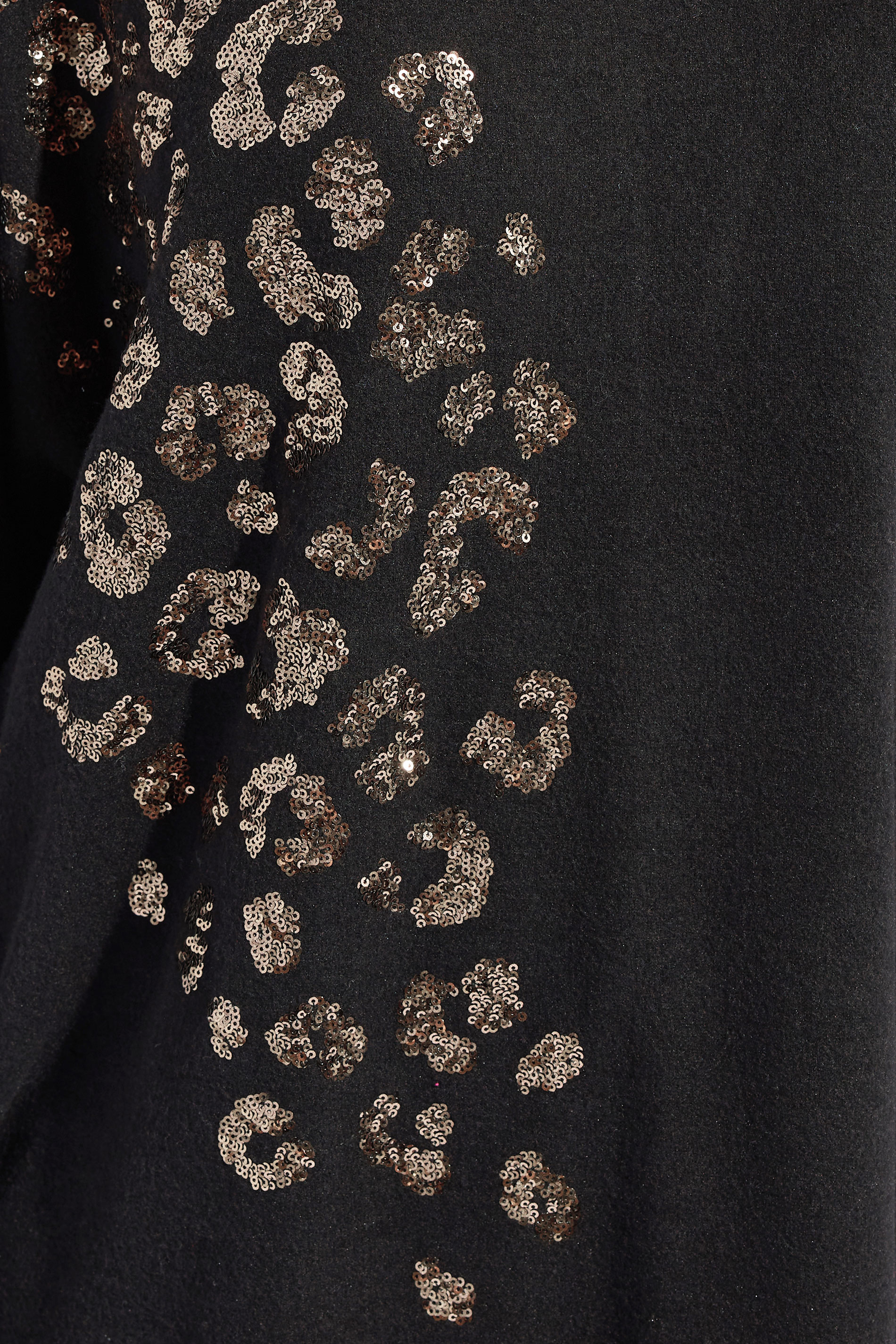 YOURS Plus Size Black Leopard Sequin Embellished Jumper 4