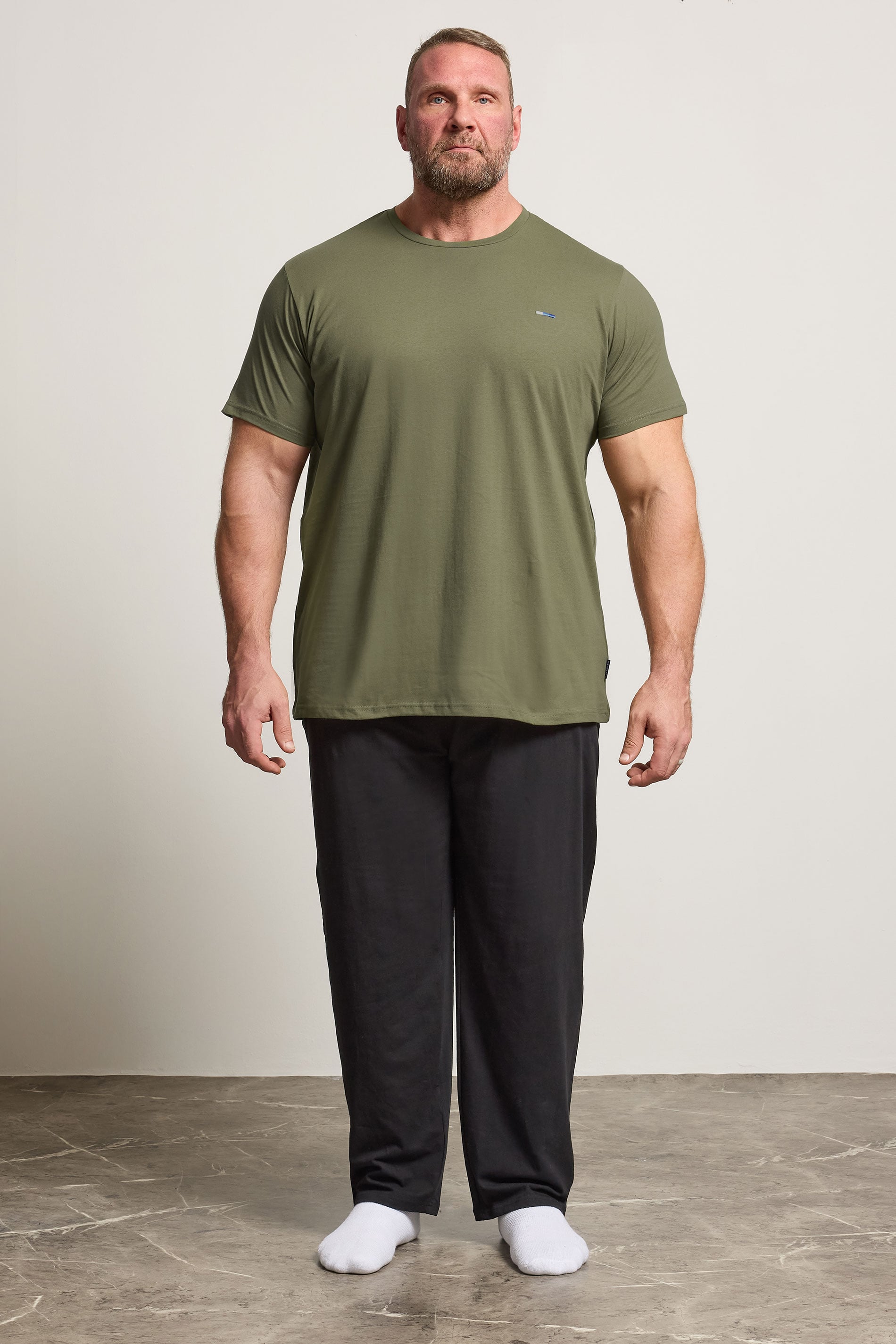 BadRhino Big & Tall Olive Green Lounge Trouser & T-Shirt Set | BadRhino 3