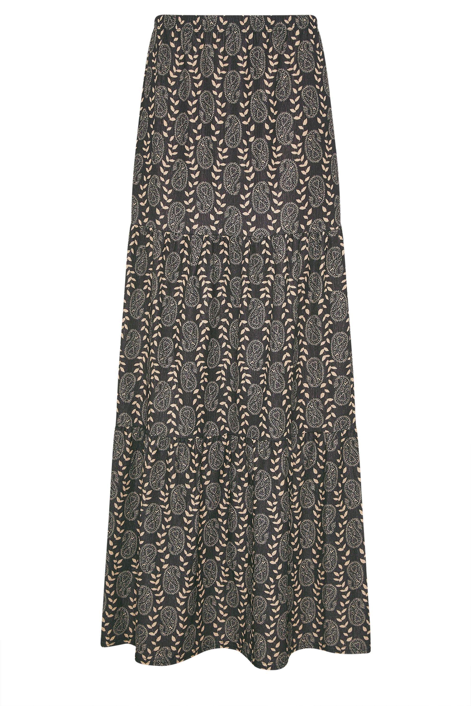 LTS Tall Black Geometric Tiered Maxi Skirt | Long Tall Sally 7