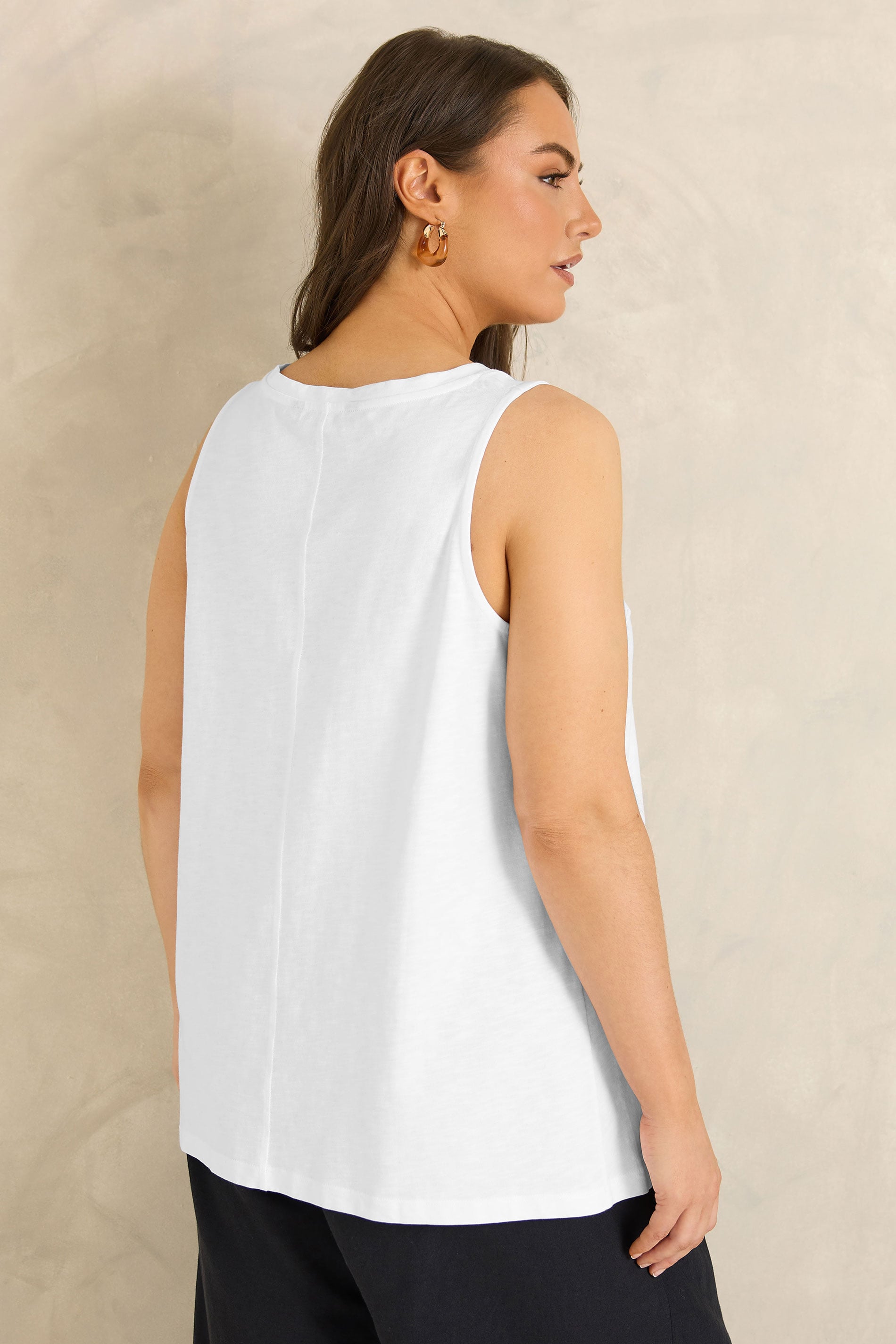 EVANS Plus Size White Premium Cotton Vest Top | Evans 4