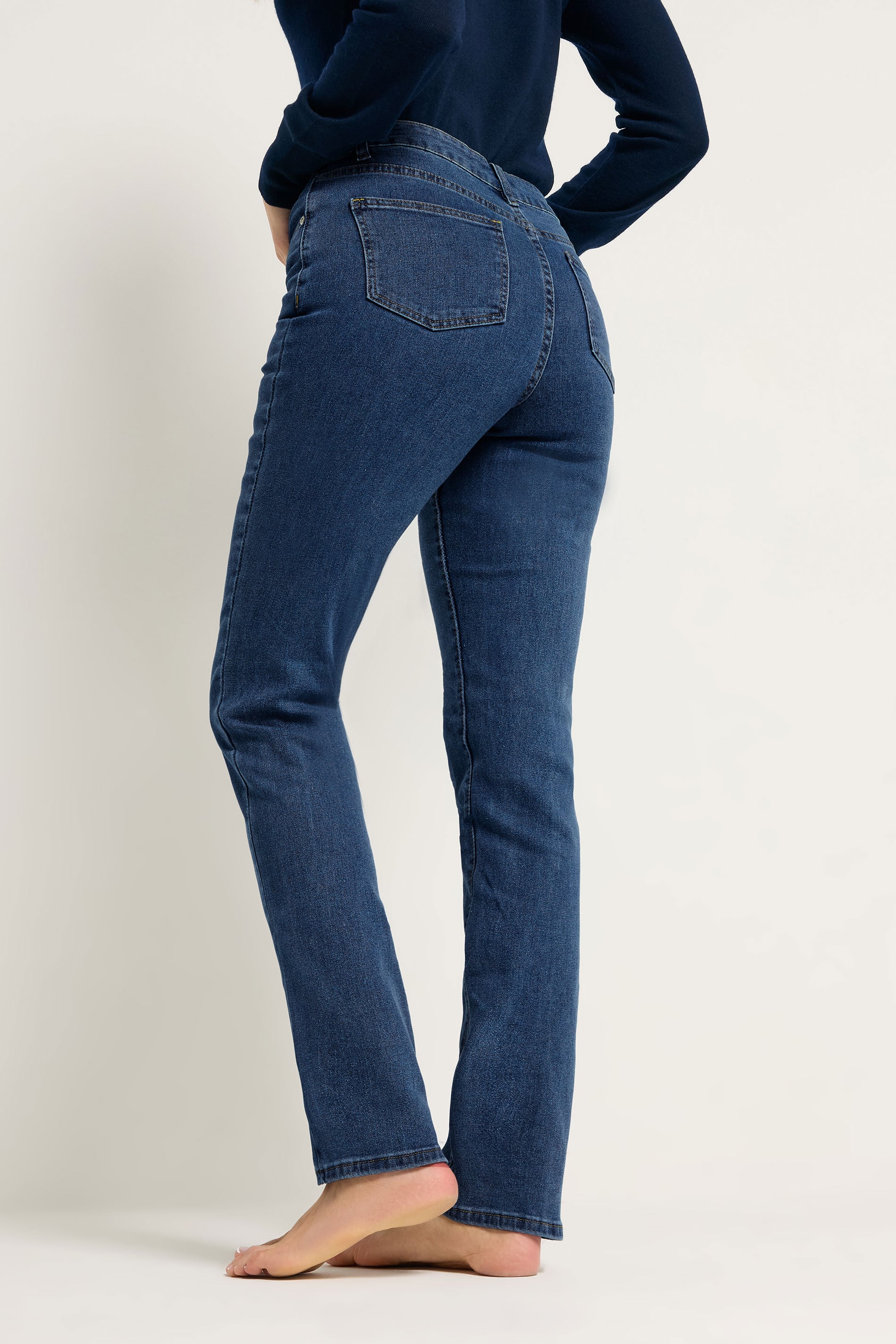 LTS Tall Dark Blue Stretch Straight Leg Jeans | Long Tall Sally  4