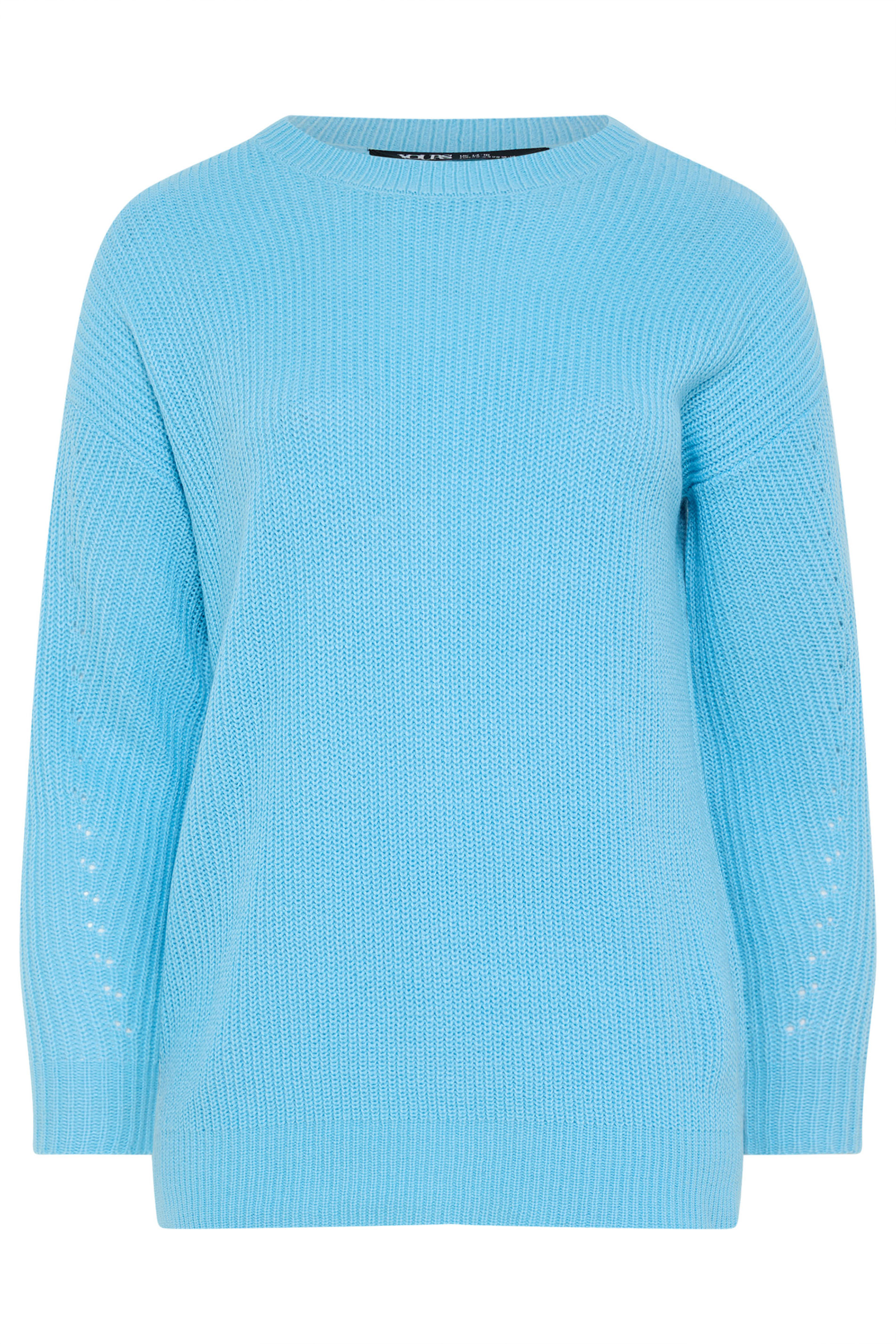 YOURS Plus Size Light Blue Drop Shoulder Jumper | Yours Clothing 5