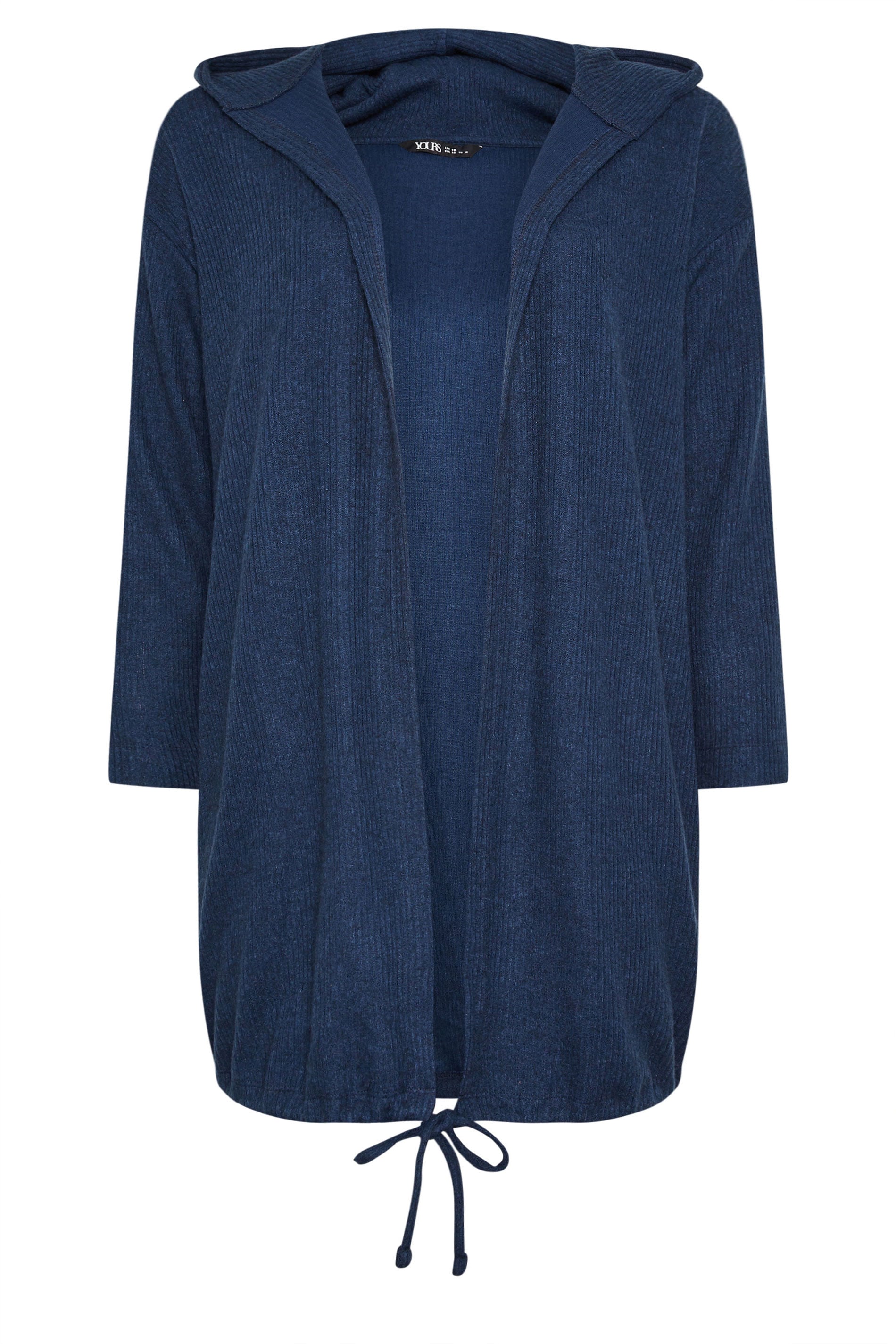 YOURS Plus Size Navy Blue Ribbed Soft Touch Cardigan | Yours Clothing 5